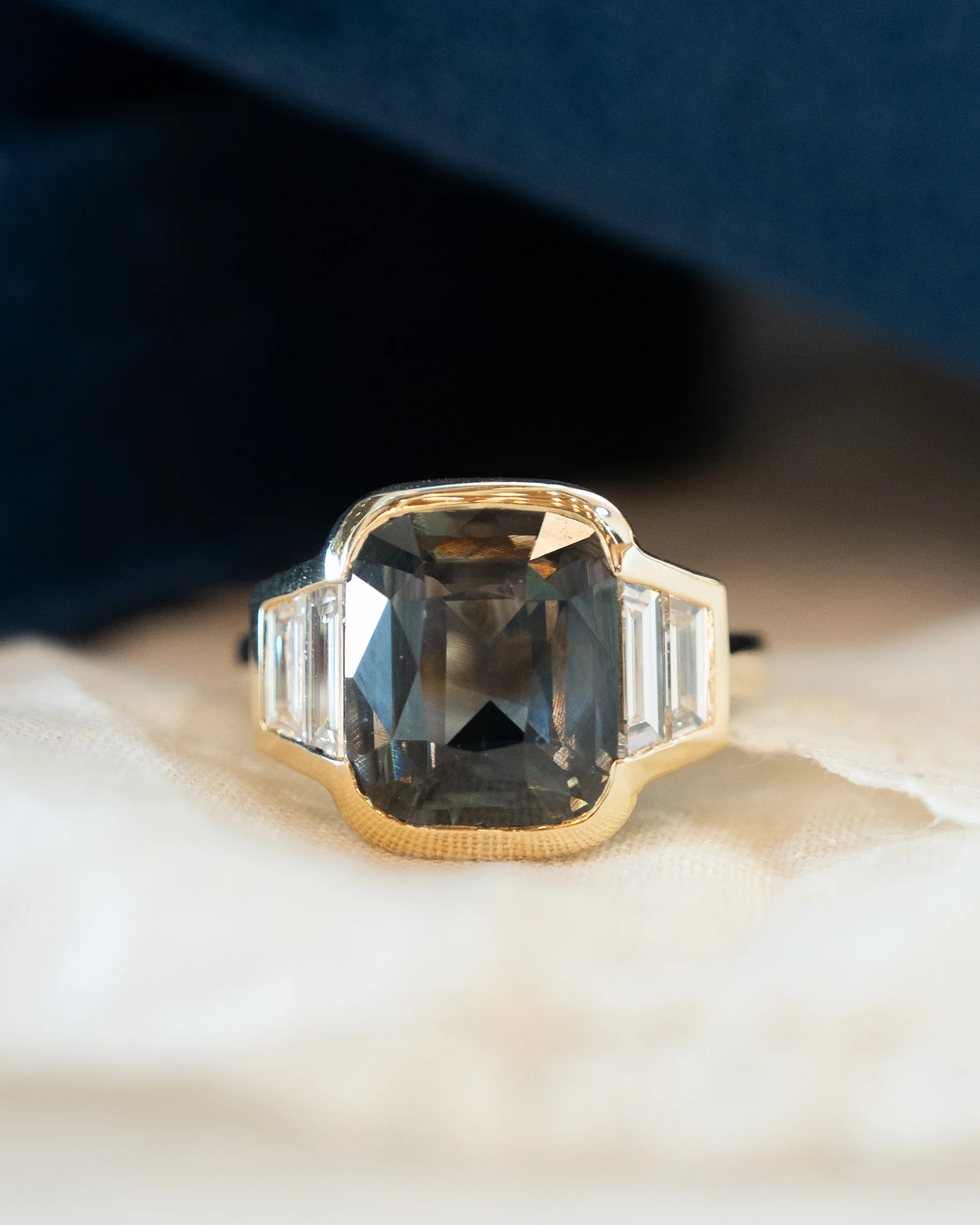 7.95 Bezel Sapphire Engagement Ring 14k Yellow Gold - Image 6