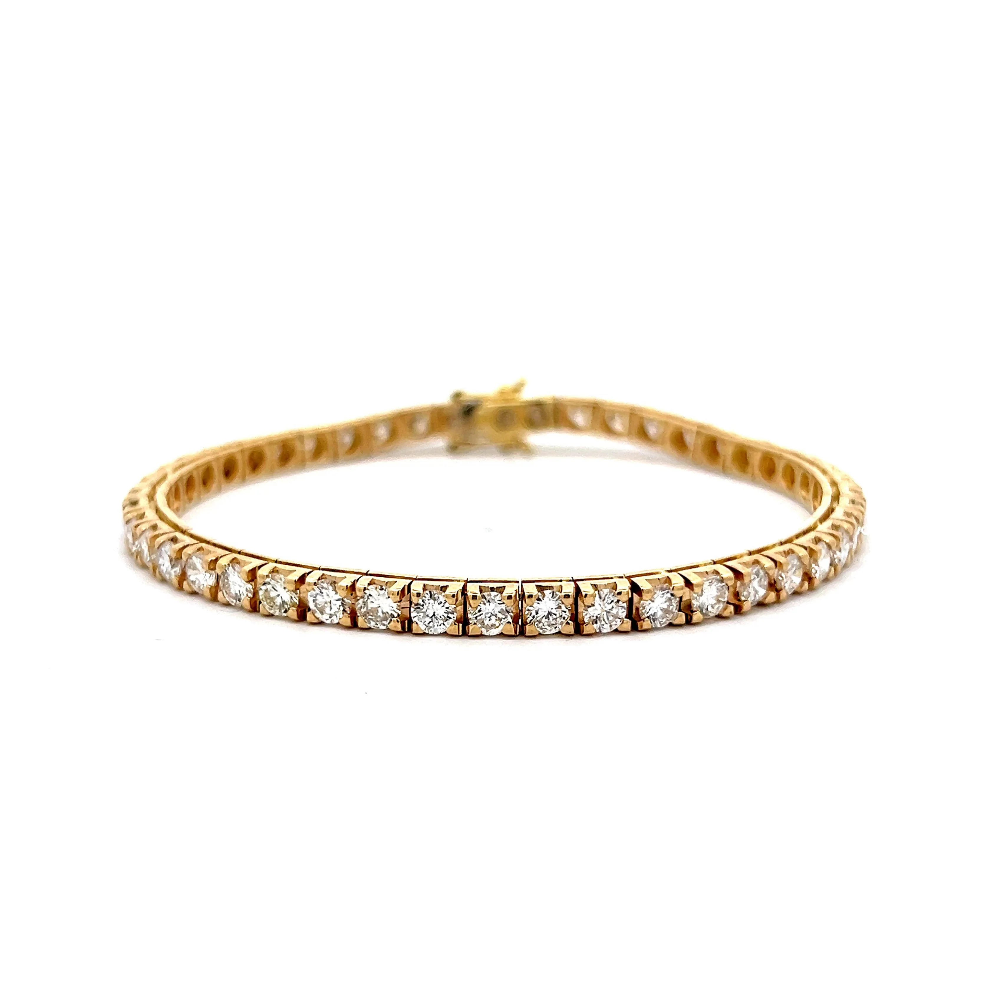 7 Carat Diamond Tennis Bracelet in 14k Yellow Gold
