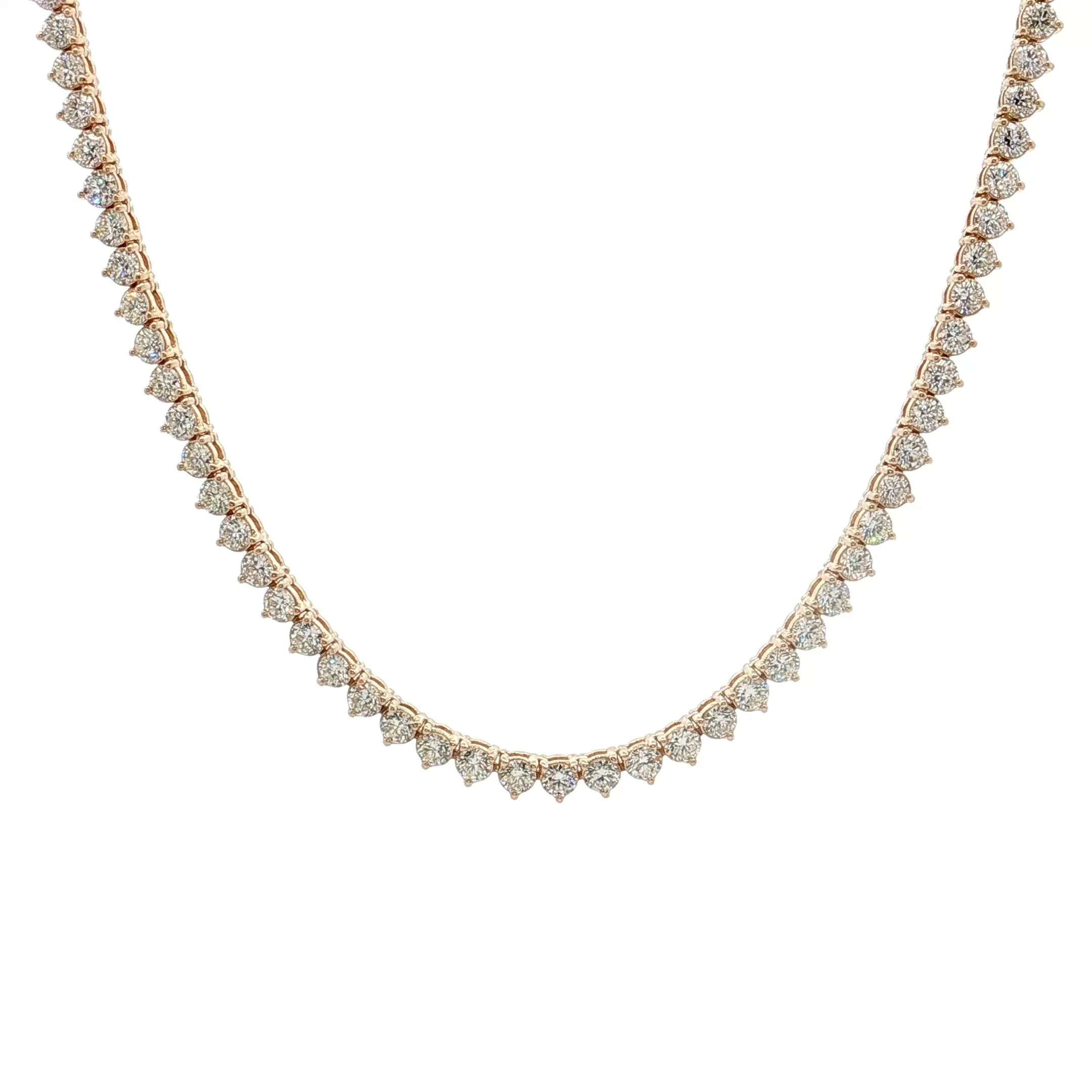 7 Carat Diamond Tennis Necklace 14k Yellow Gold