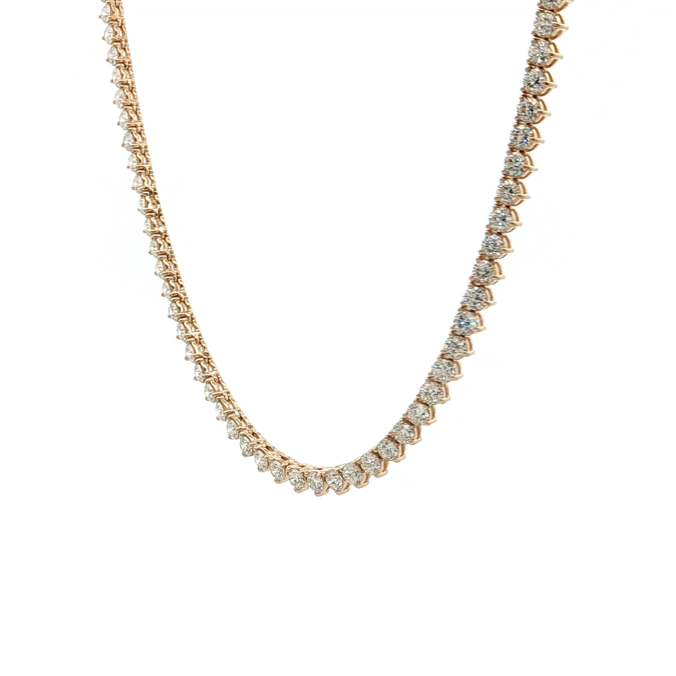 7 Carat Diamond Tennis Necklace 14k Yellow Gold - Image 2