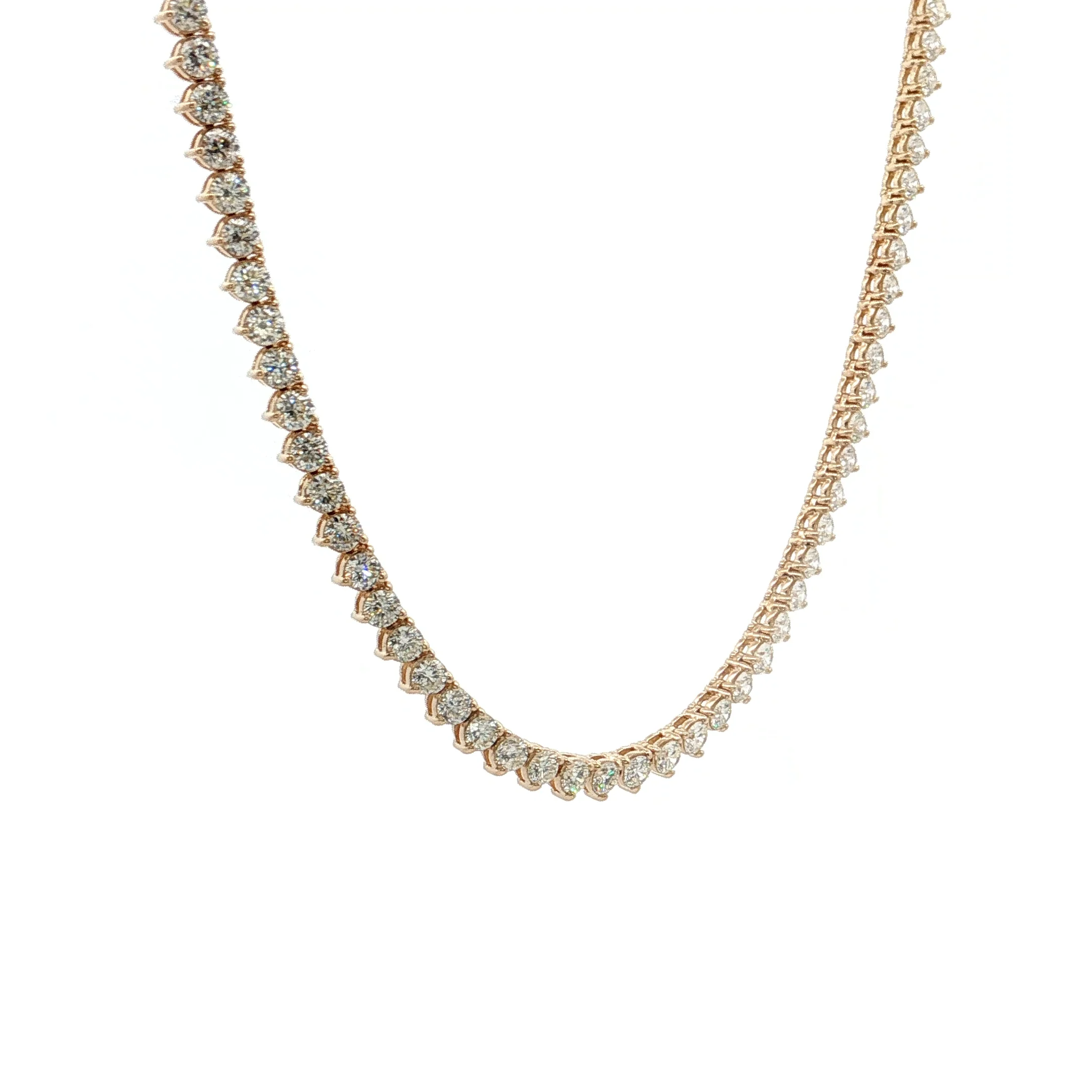 7 Carat Diamond Tennis Necklace 14k Yellow Gold - Image 3
