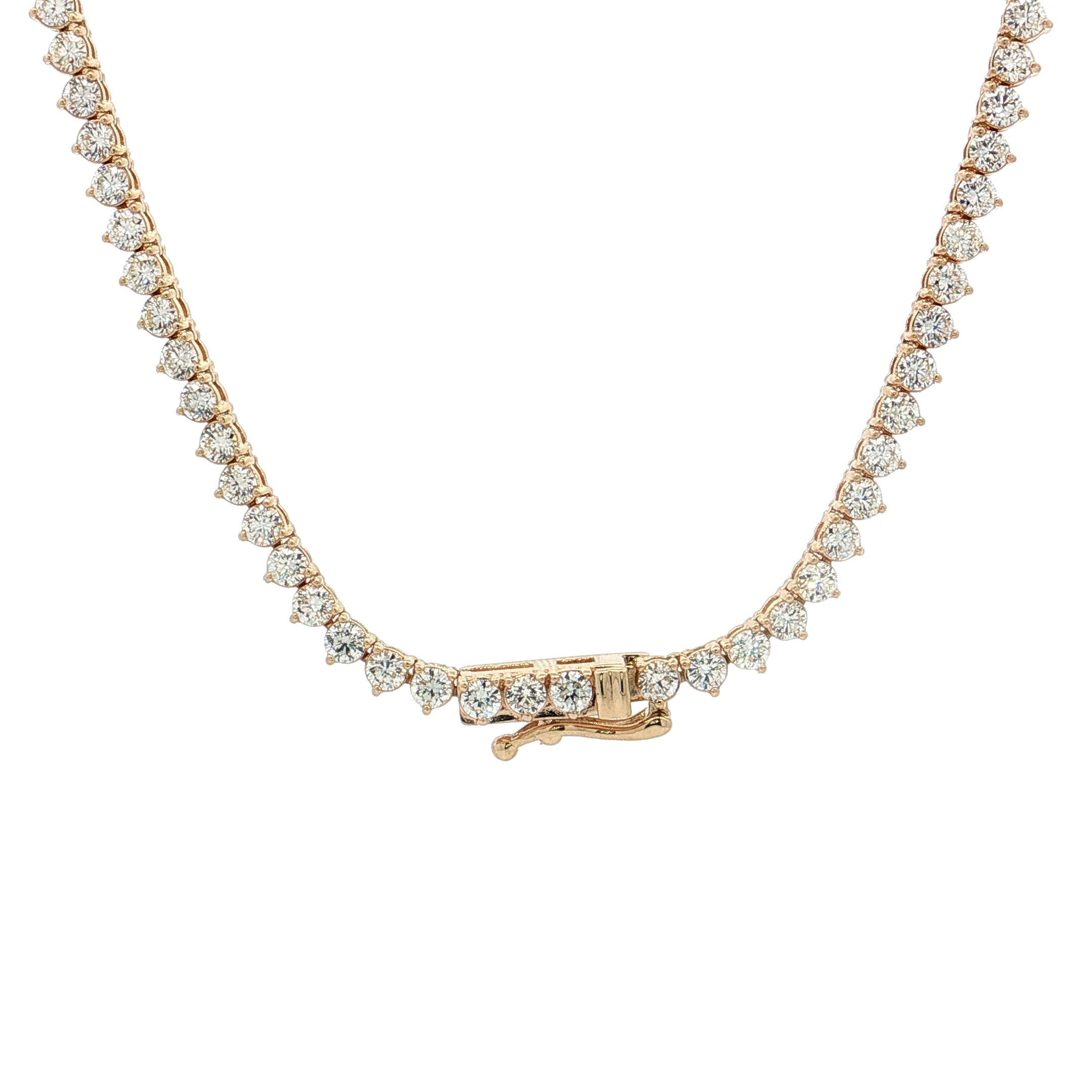 7 Carat Diamond Tennis Necklace 14k Yellow Gold - Image 4