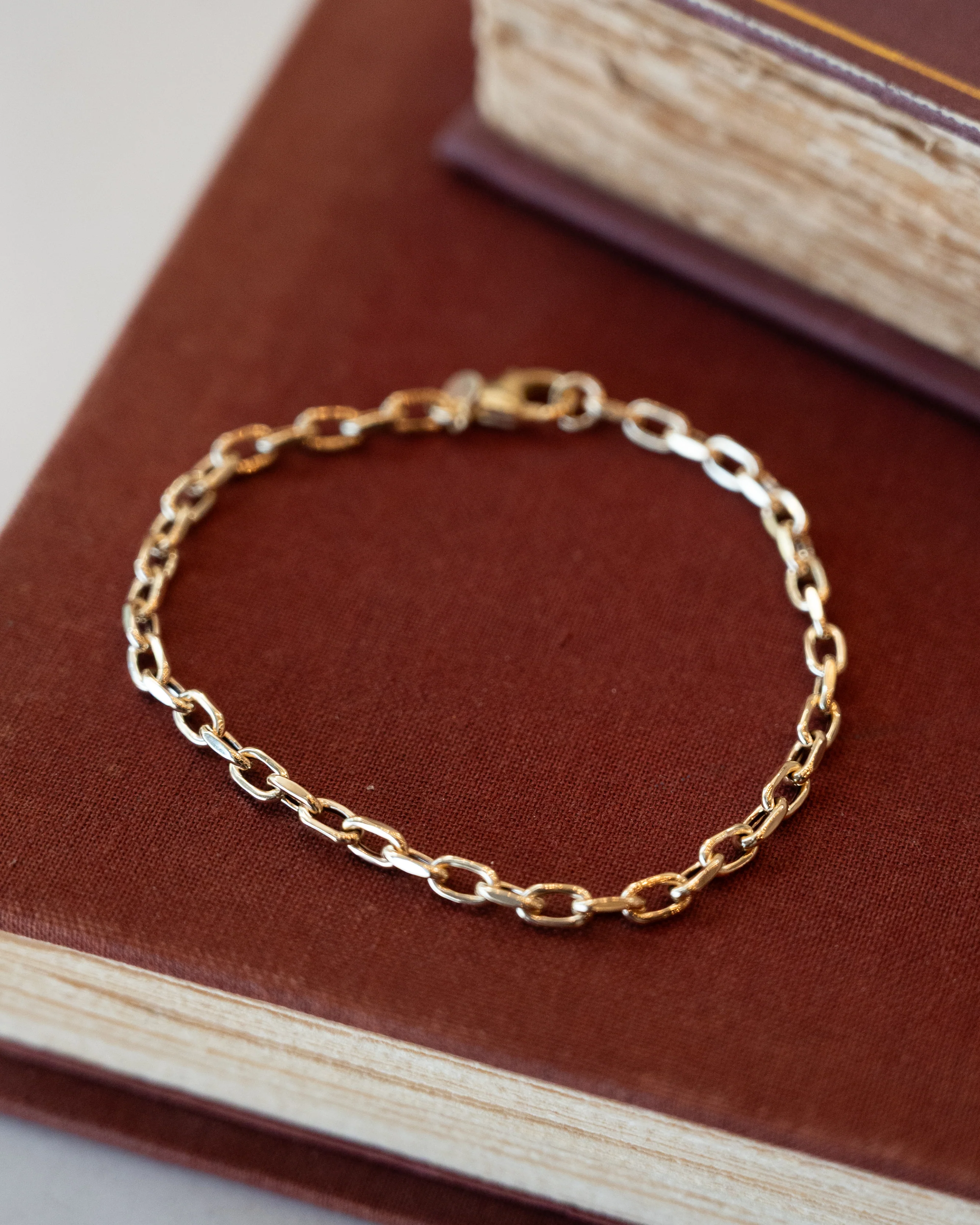 7" Oval Link Charm Bracelet in 14k Yellow Gold - Image 5