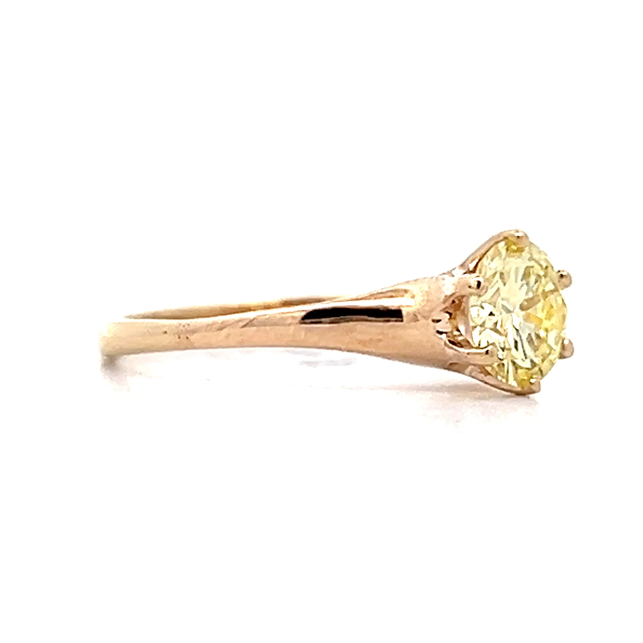 .70 Antique Fancy Yellow Diamond Engagement Ring in 14k - Image 3