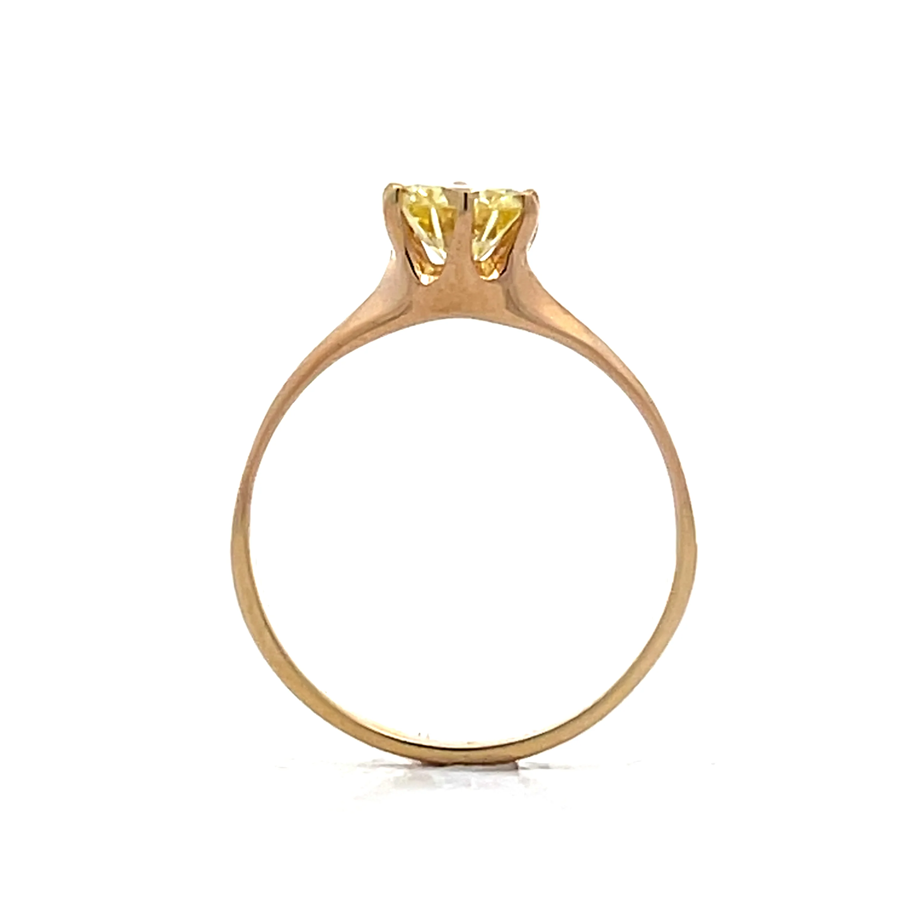 .70 Antique Fancy Yellow Diamond Engagement Ring in 14k - Image 4