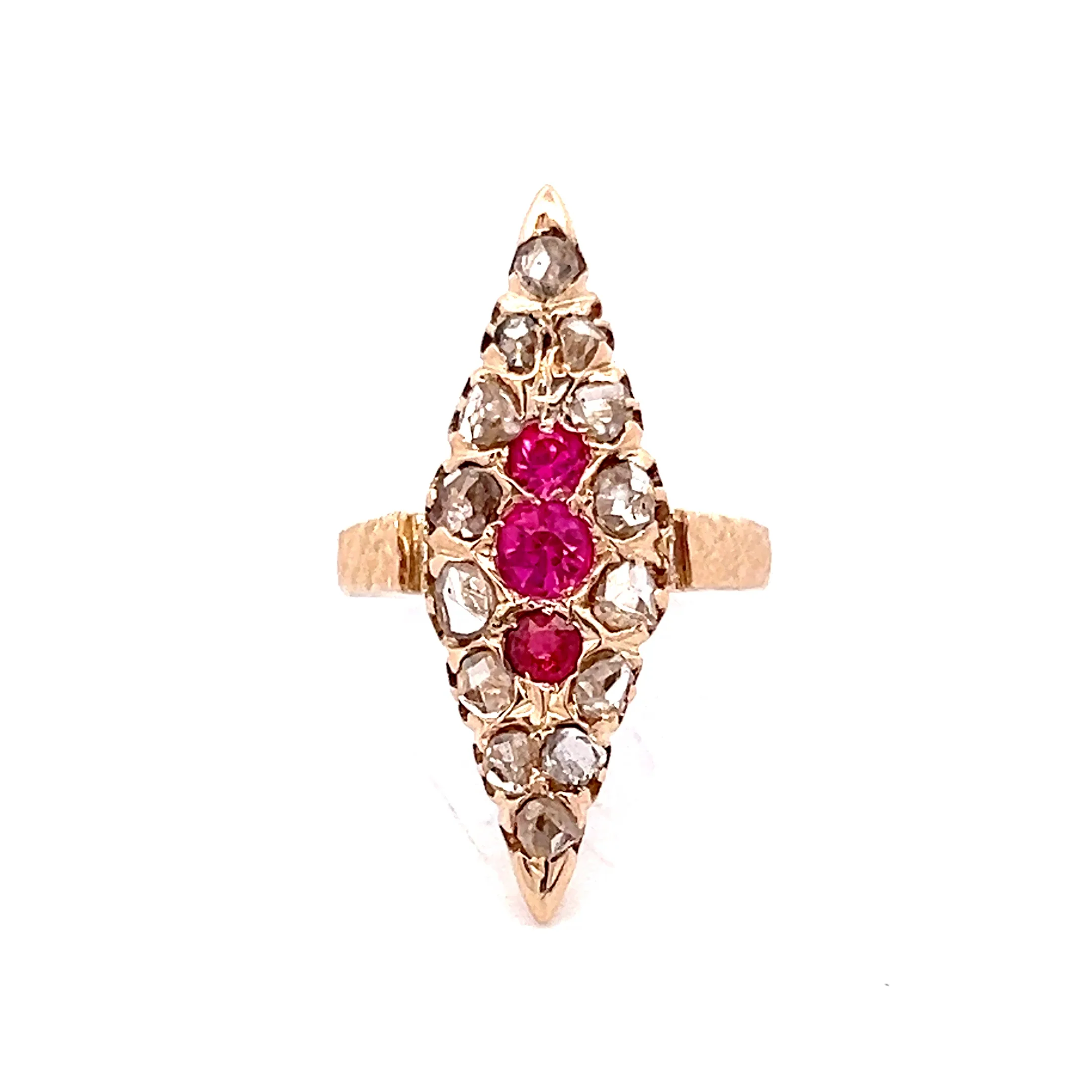 .70 Antique Victorian Ruby & Diamond Ring in 14k