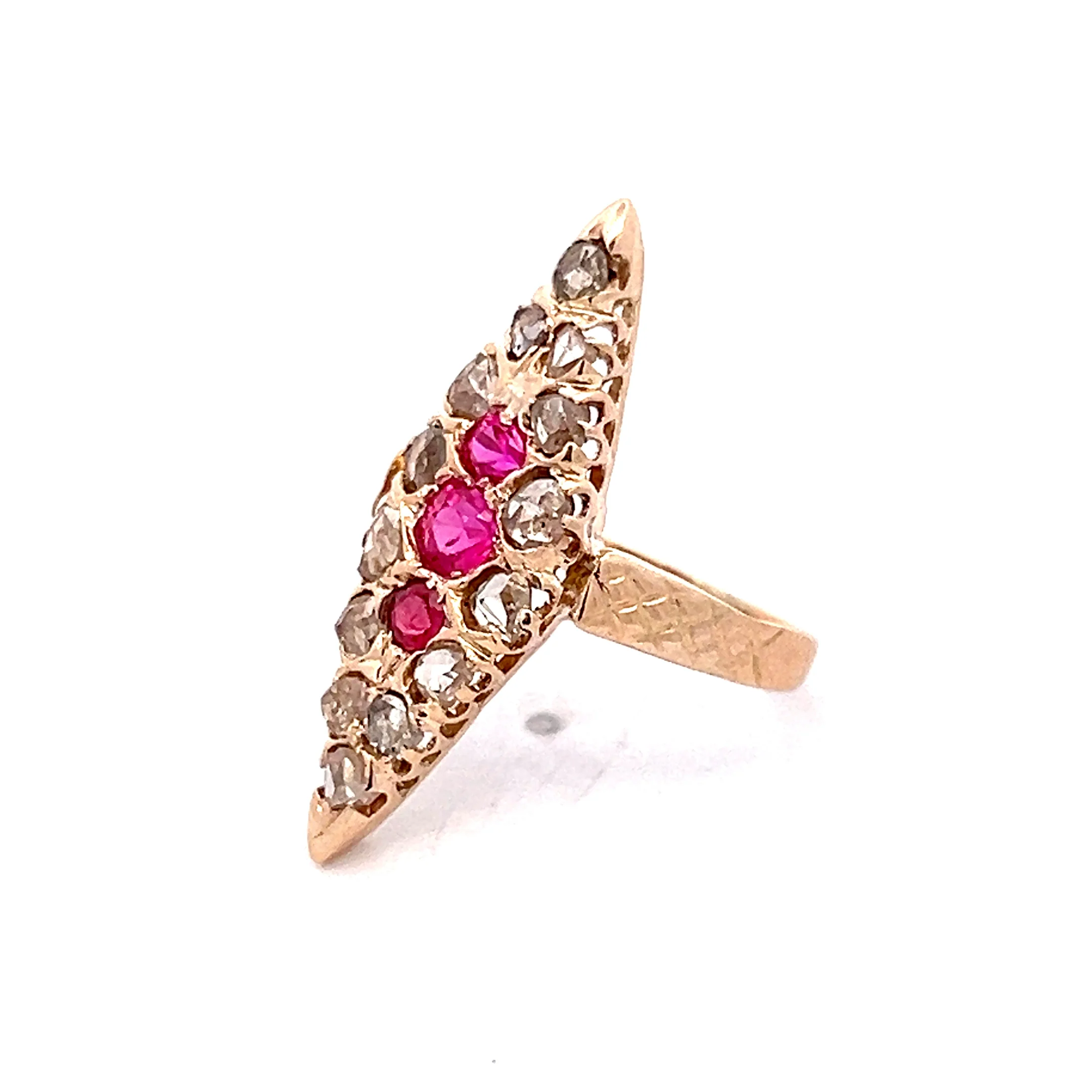 .70 Antique Victorian Ruby & Diamond Ring in 14k - Image 2