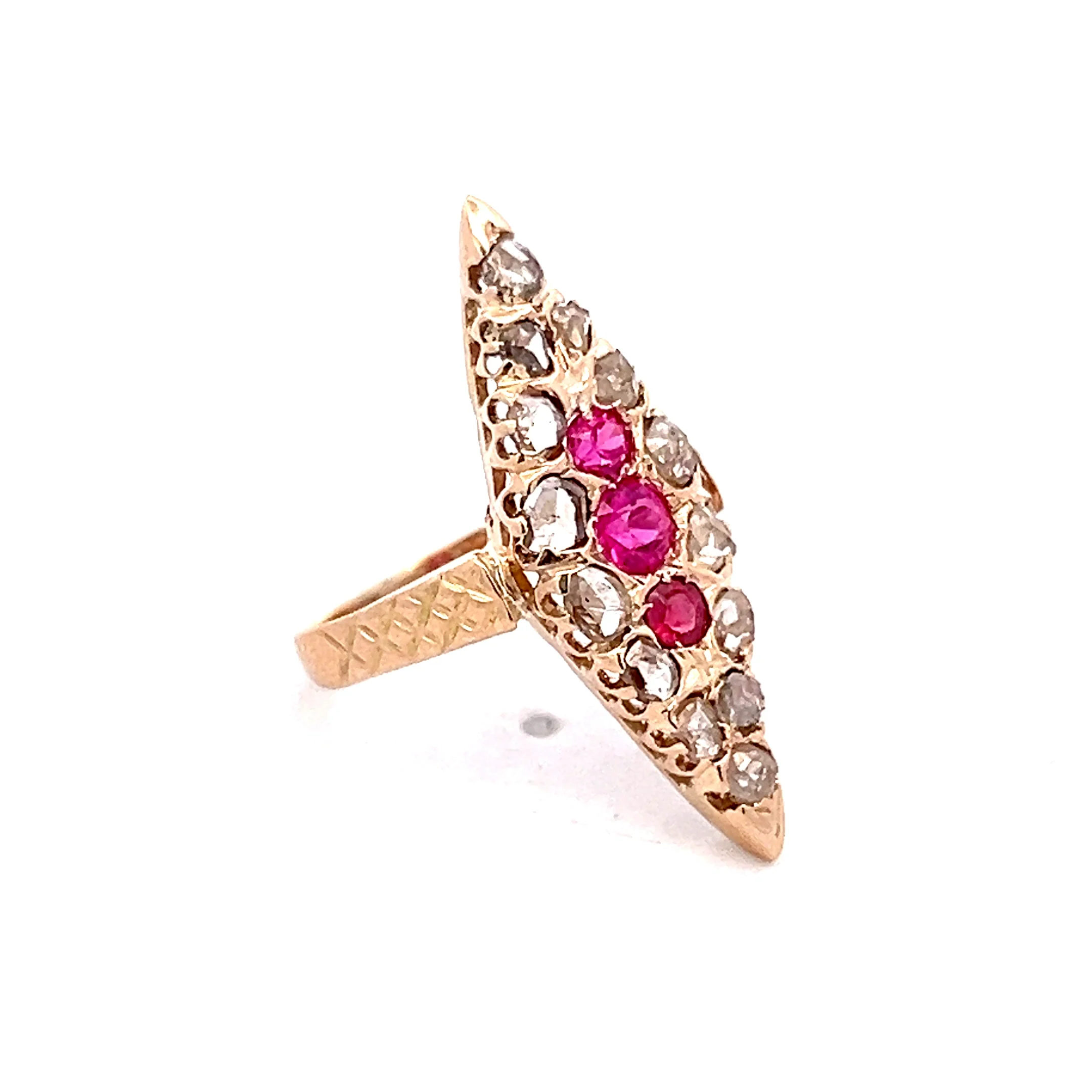 .70 Antique Victorian Ruby & Diamond Ring in 14k - Image 3