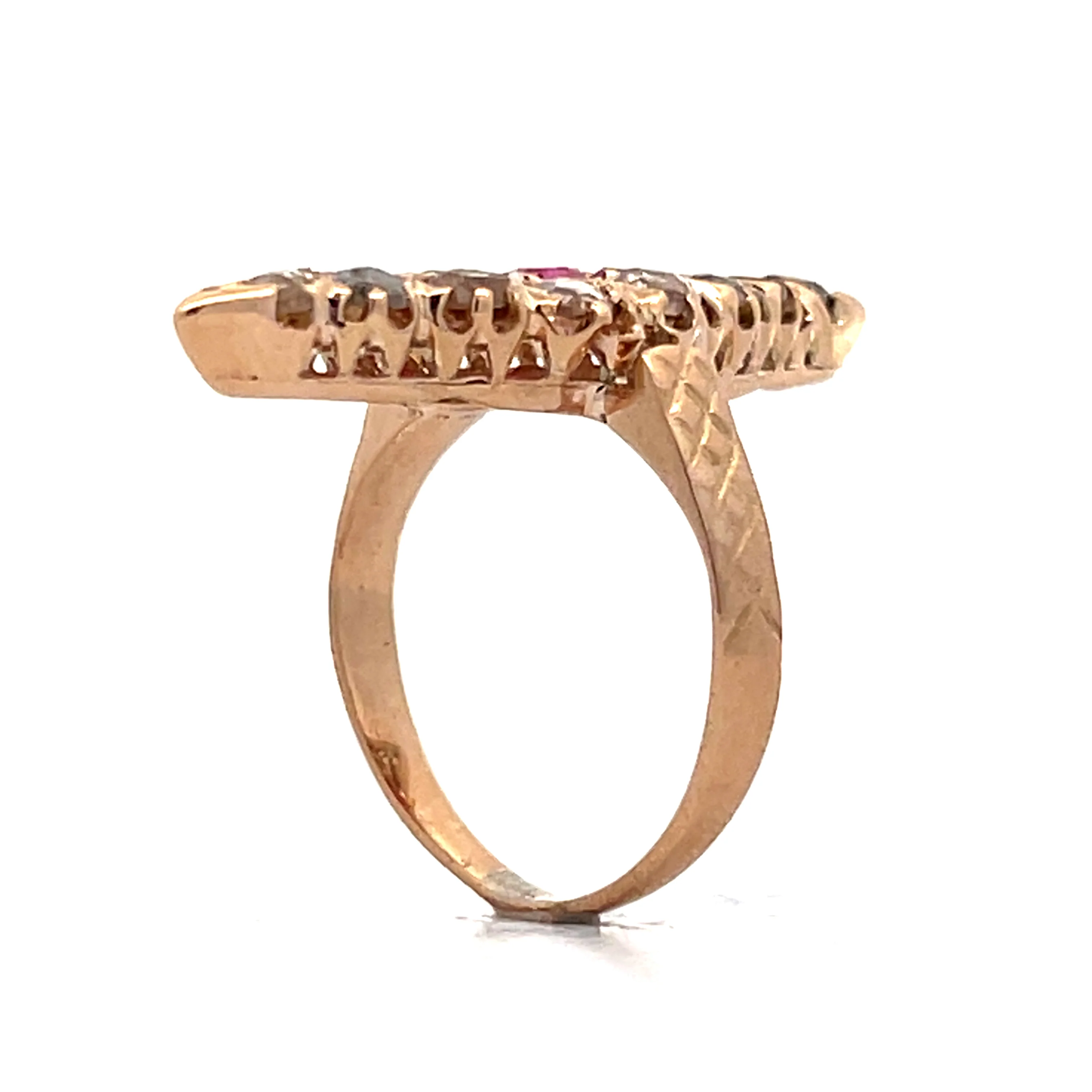 .70 Antique Victorian Ruby & Diamond Ring in 14k - Image 5