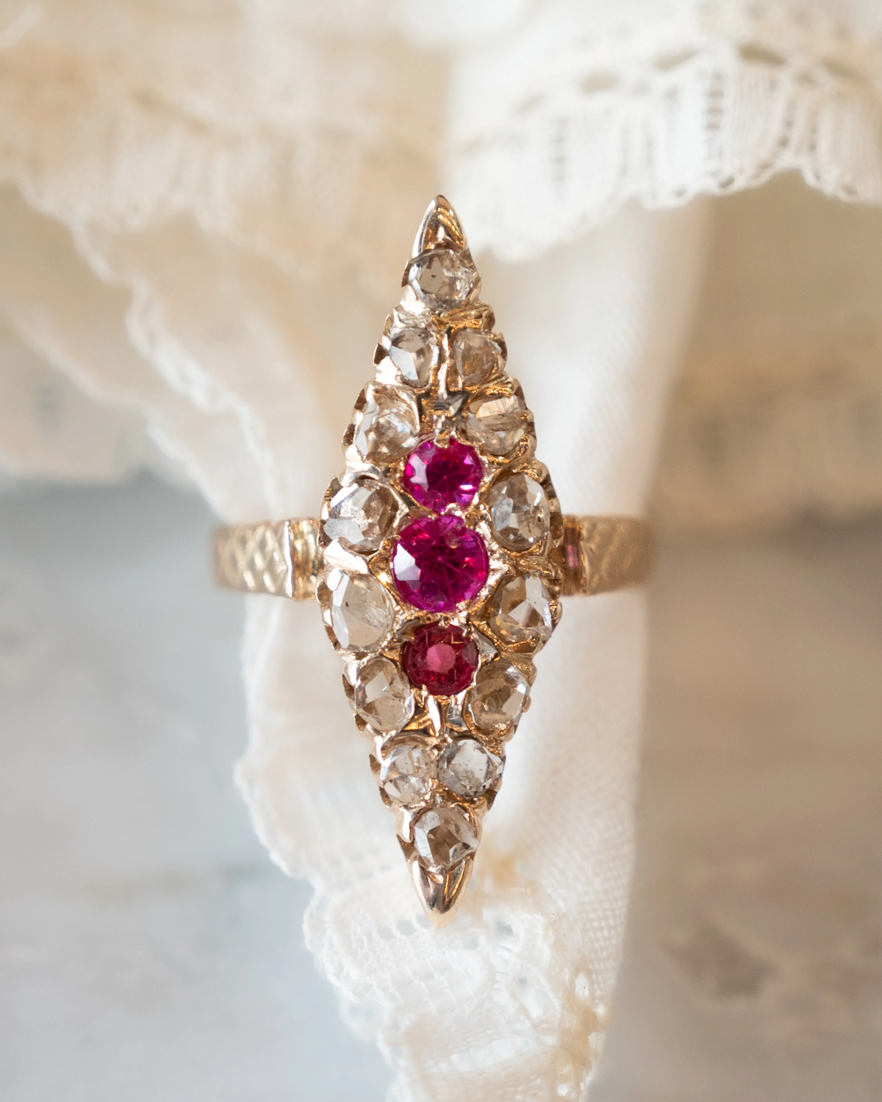 .70 Antique Victorian Ruby & Diamond Ring in 14k - Image 6