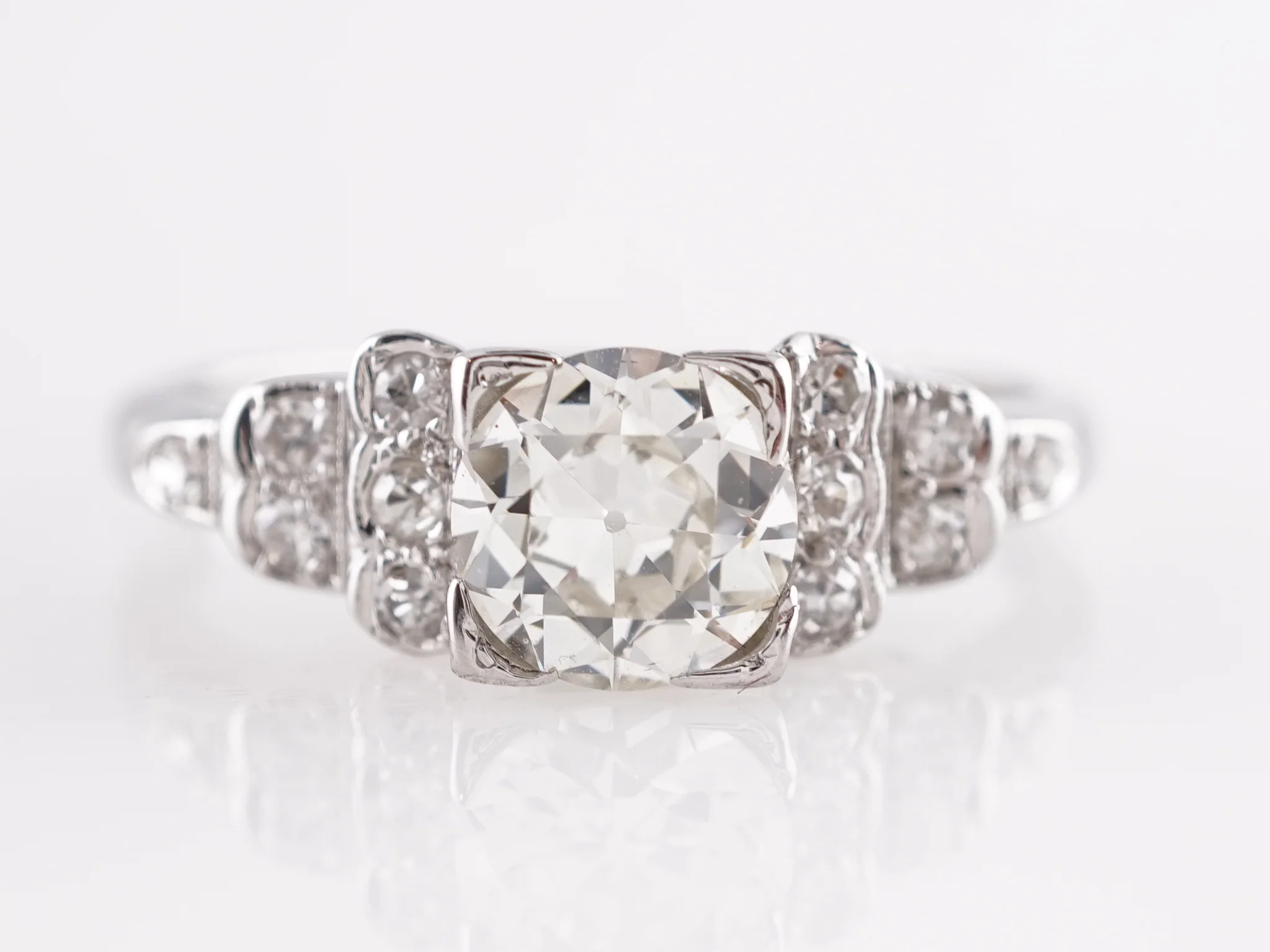 .70 Art Deco Diamond Engagement Ring in Platinum