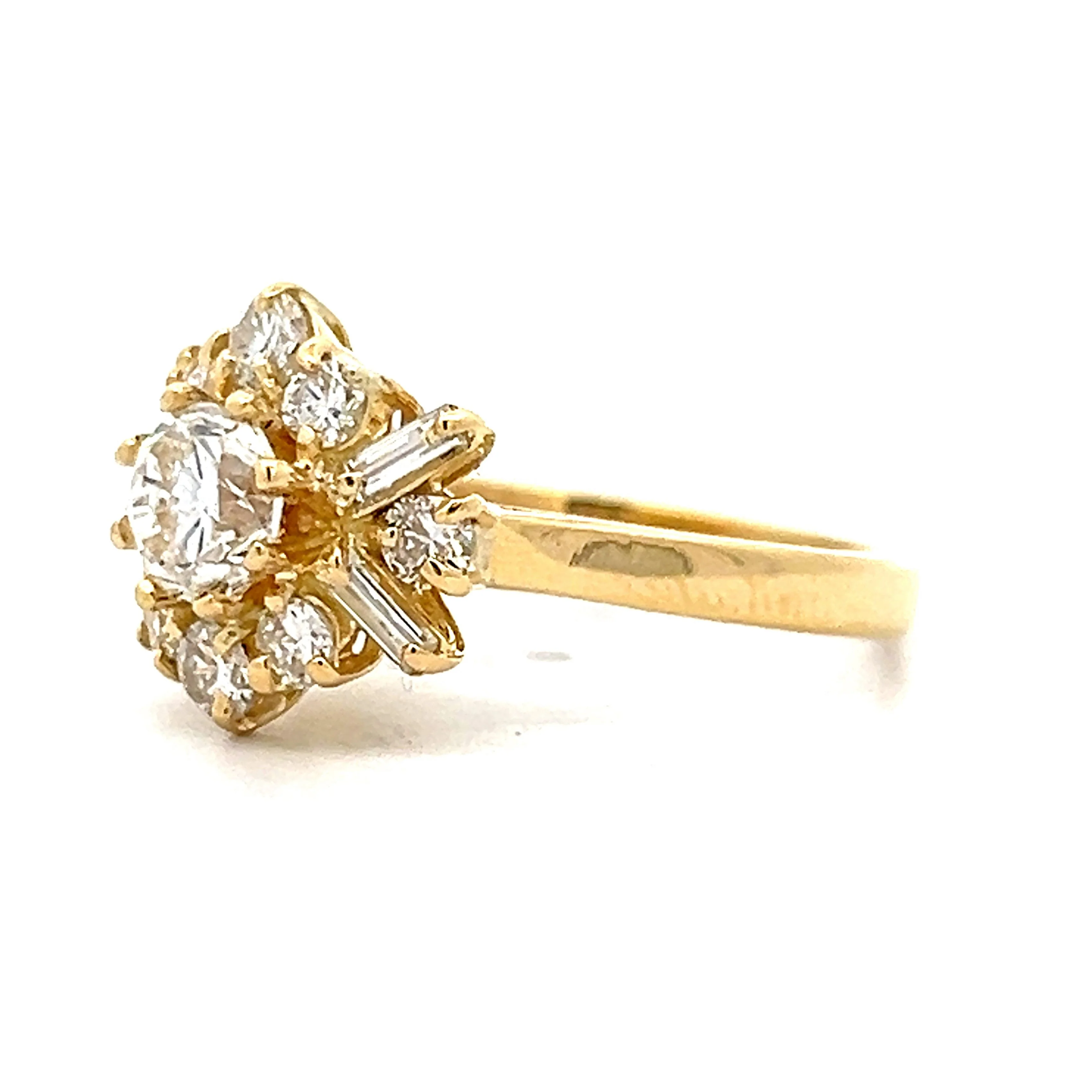 .70 Ballerina Diamond Engagement Ring in 18k Yellow Gold - Image 2