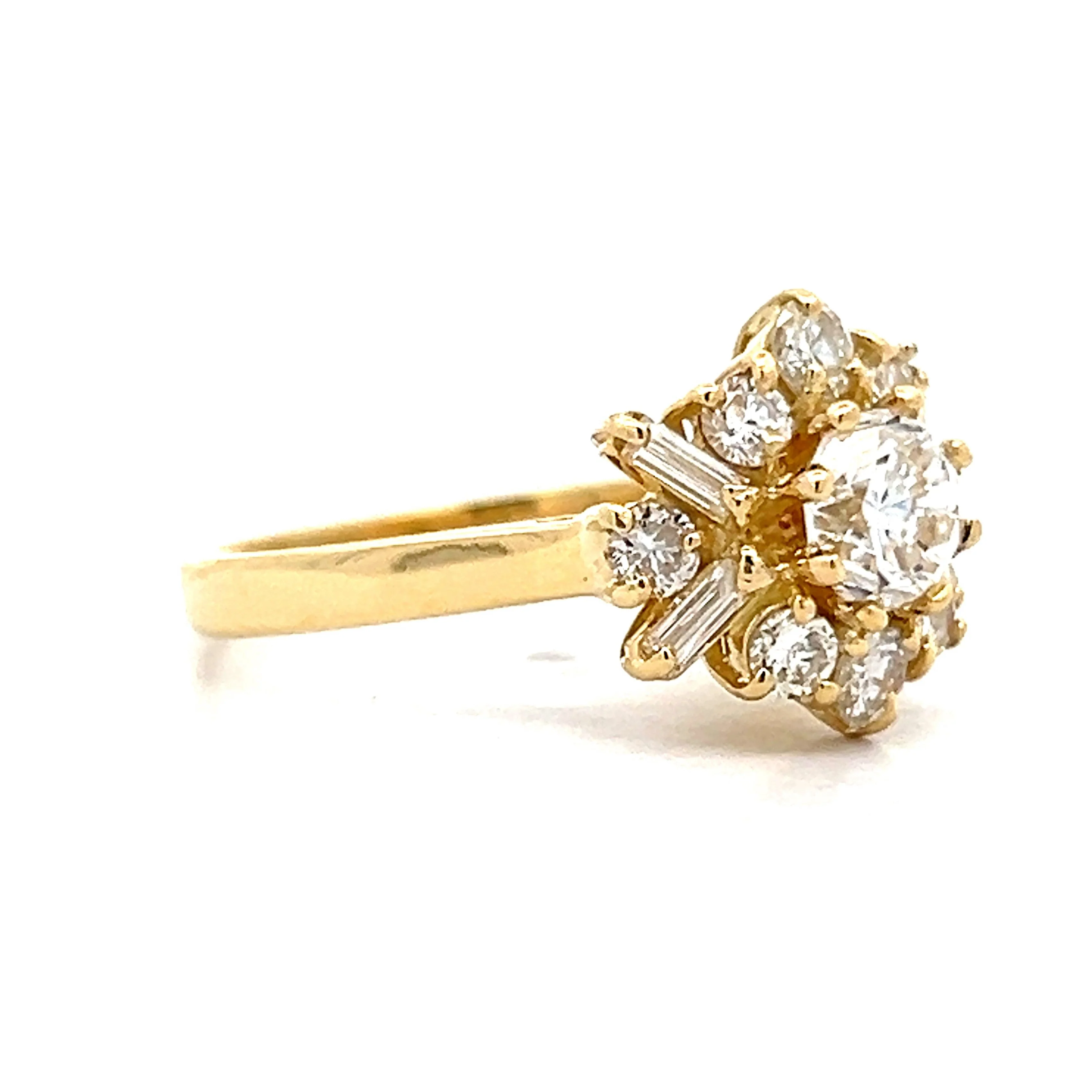 .70 Ballerina Diamond Engagement Ring in 18k Yellow Gold - Image 3
