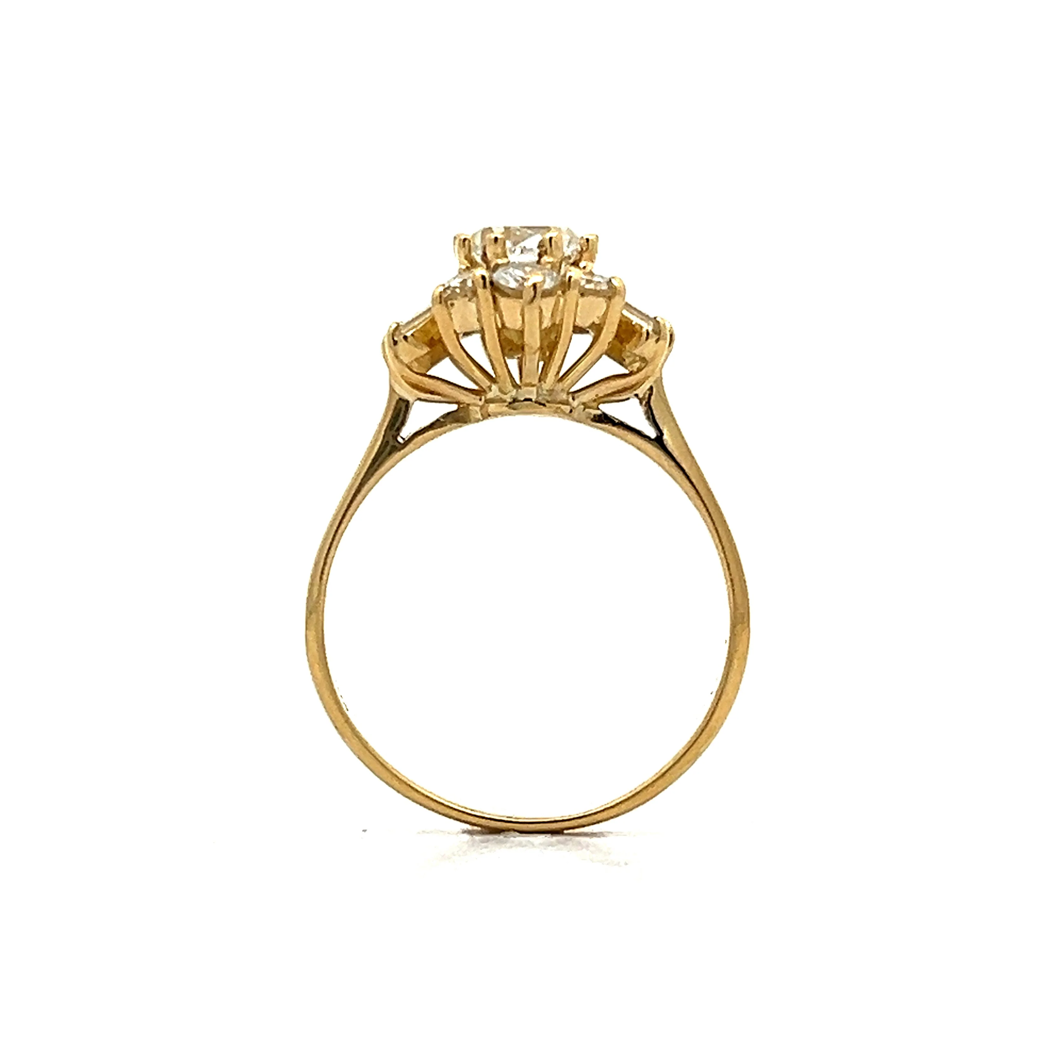 .70 Ballerina Diamond Engagement Ring in 18k Yellow Gold - Image 4