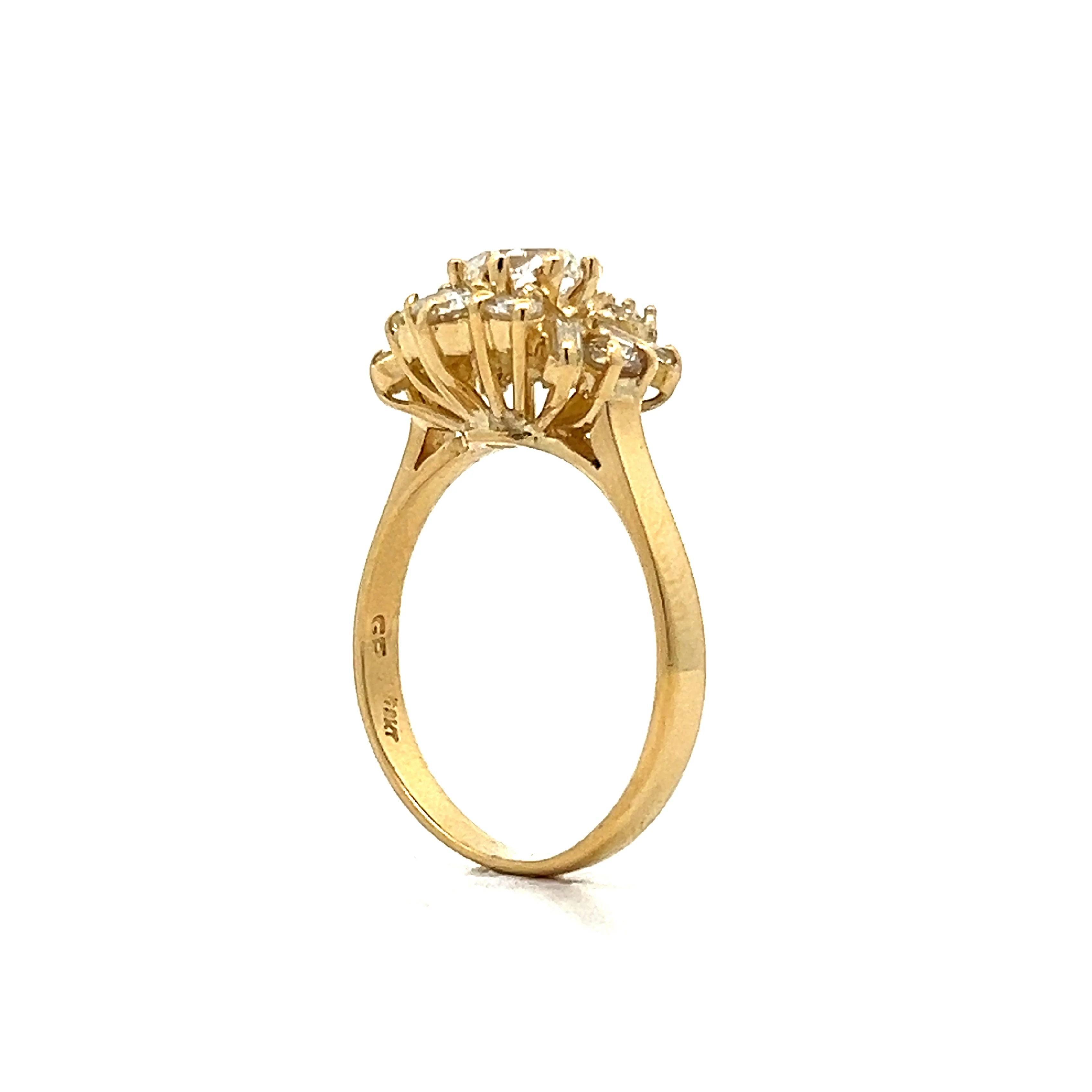 .70 Ballerina Diamond Engagement Ring in 18k Yellow Gold - Image 5