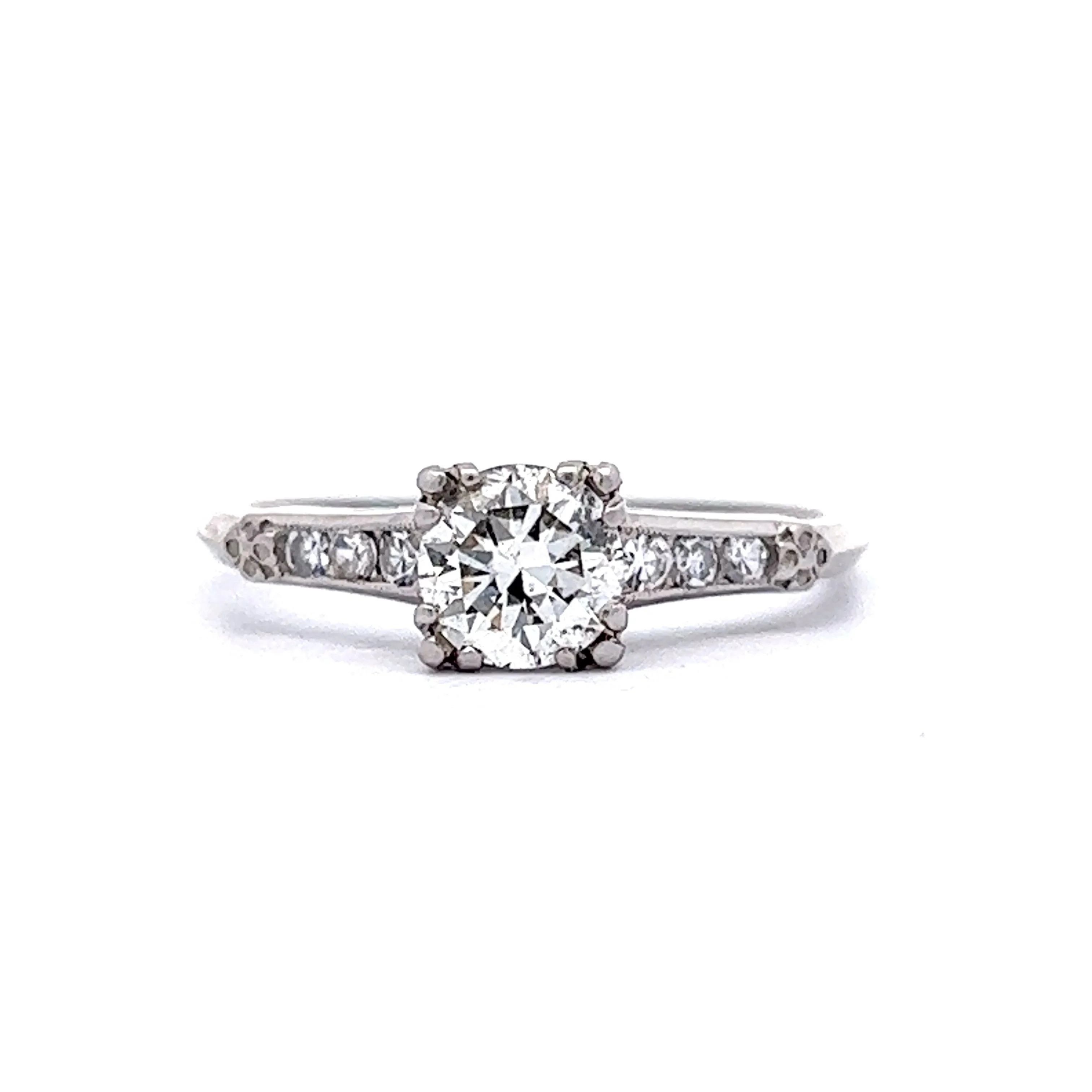 .70 Deco Diamond Engagement Ring & Wedding Band in Platinum - Image 6