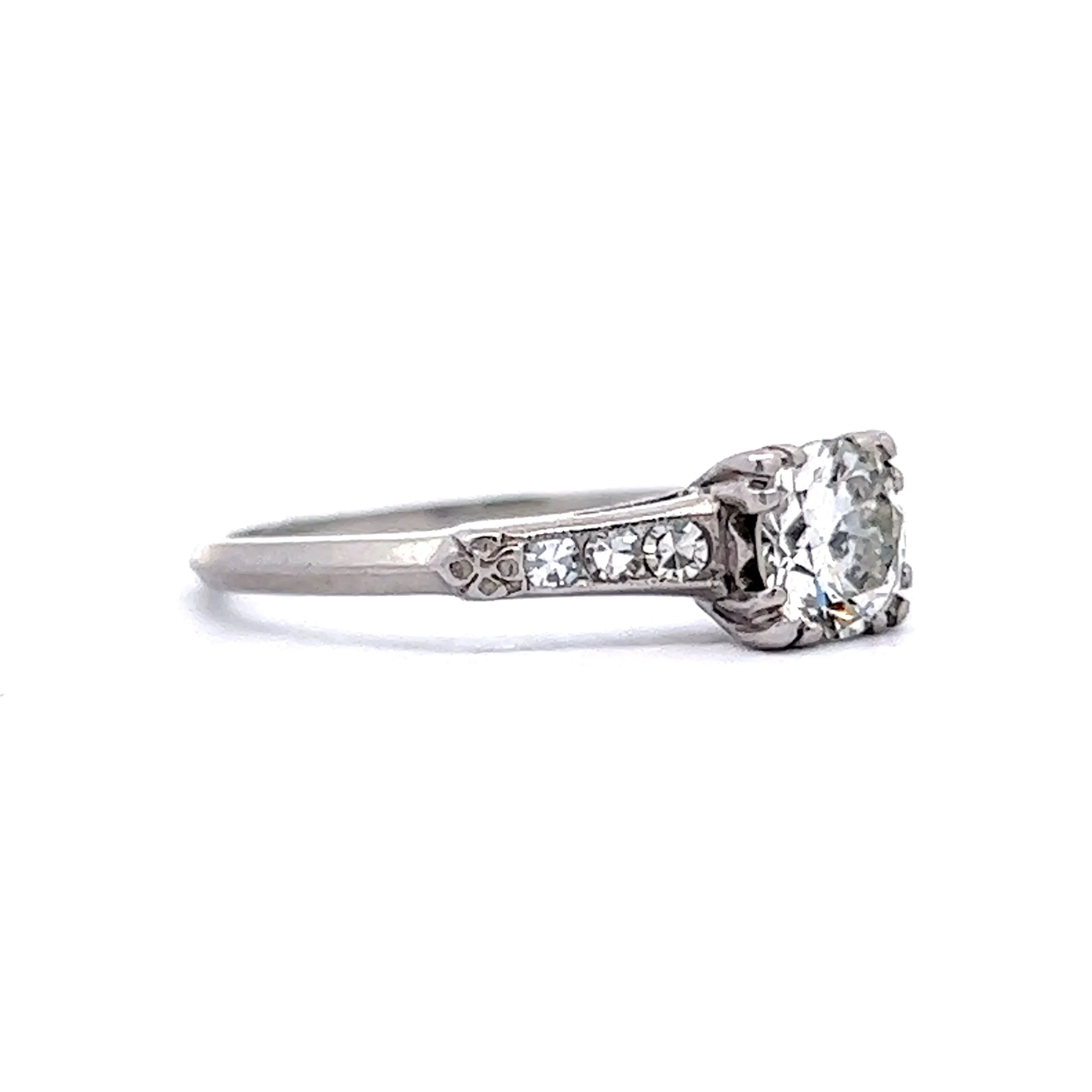 .70 Deco Diamond Engagement Ring & Wedding Band in Platinum - Image 8