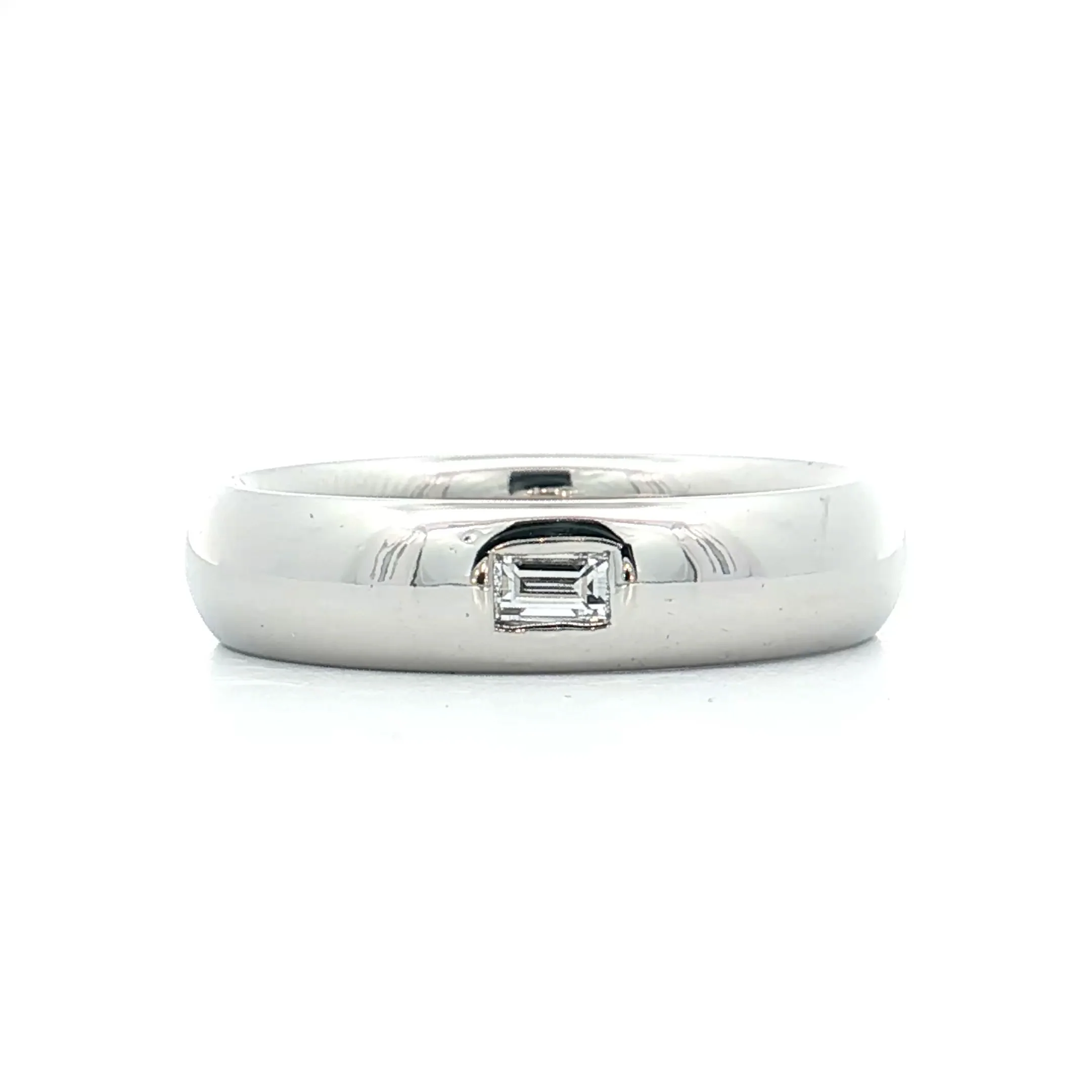 .70 Mens Flush Set Diamond Wedding Band Platinum