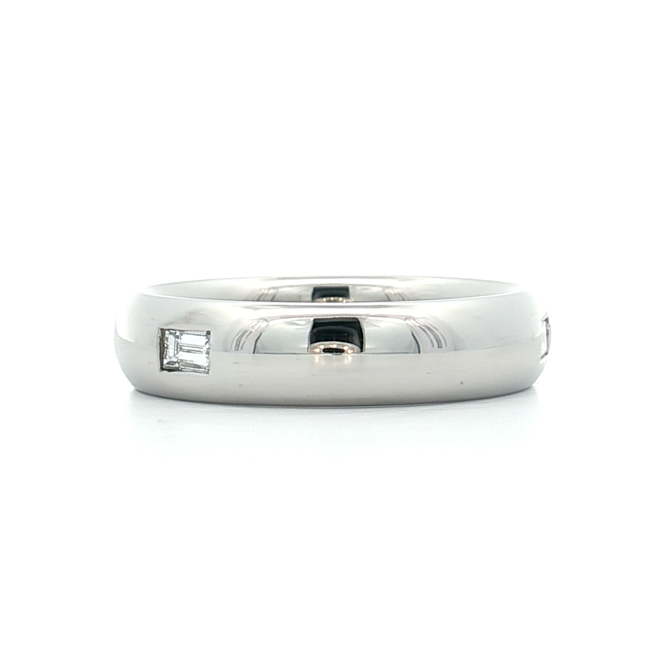 .70 Mens Flush Set Diamond Wedding Band Platinum - Image 2