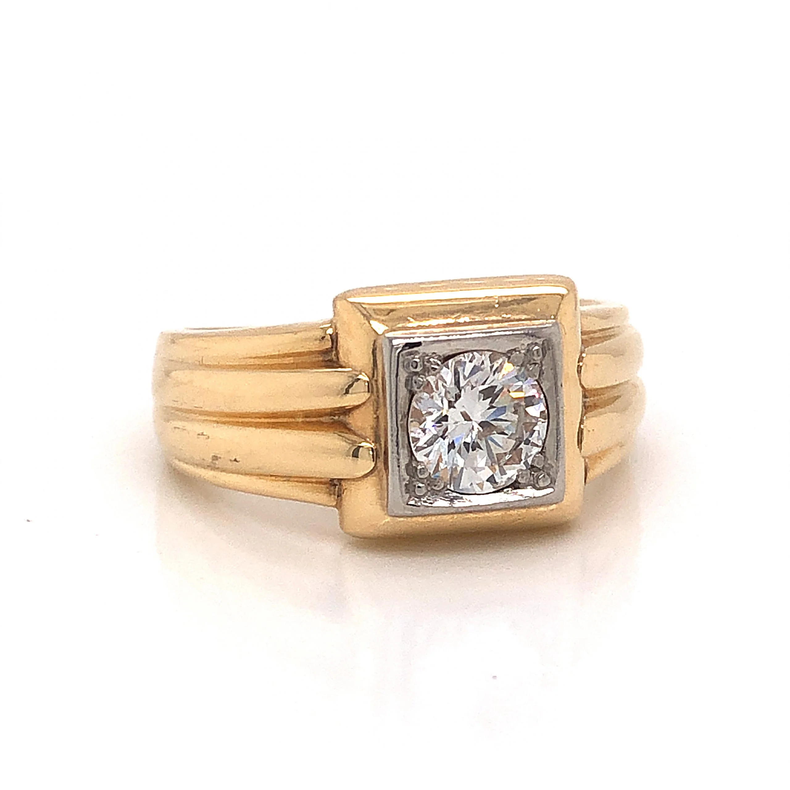 .70 Mid-Century Diamond Engagement Ring in 14k Yellow Gold - Image 3