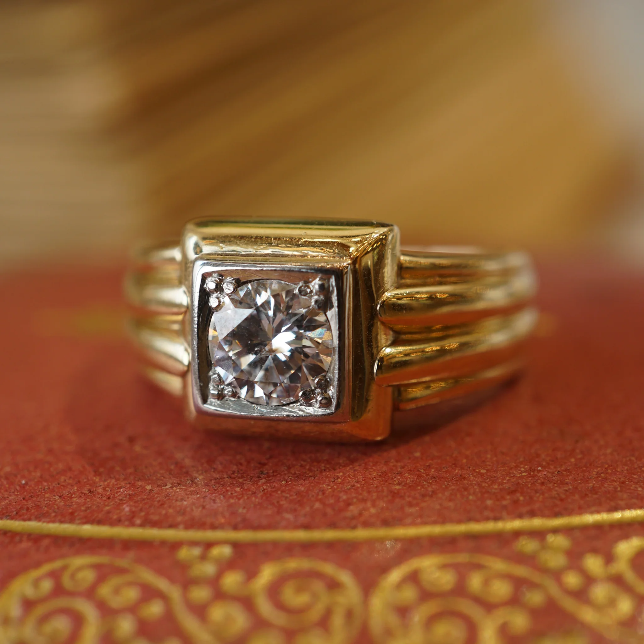 .70 Mid-Century Diamond Engagement Ring in 14k Yellow Gold - Image 6