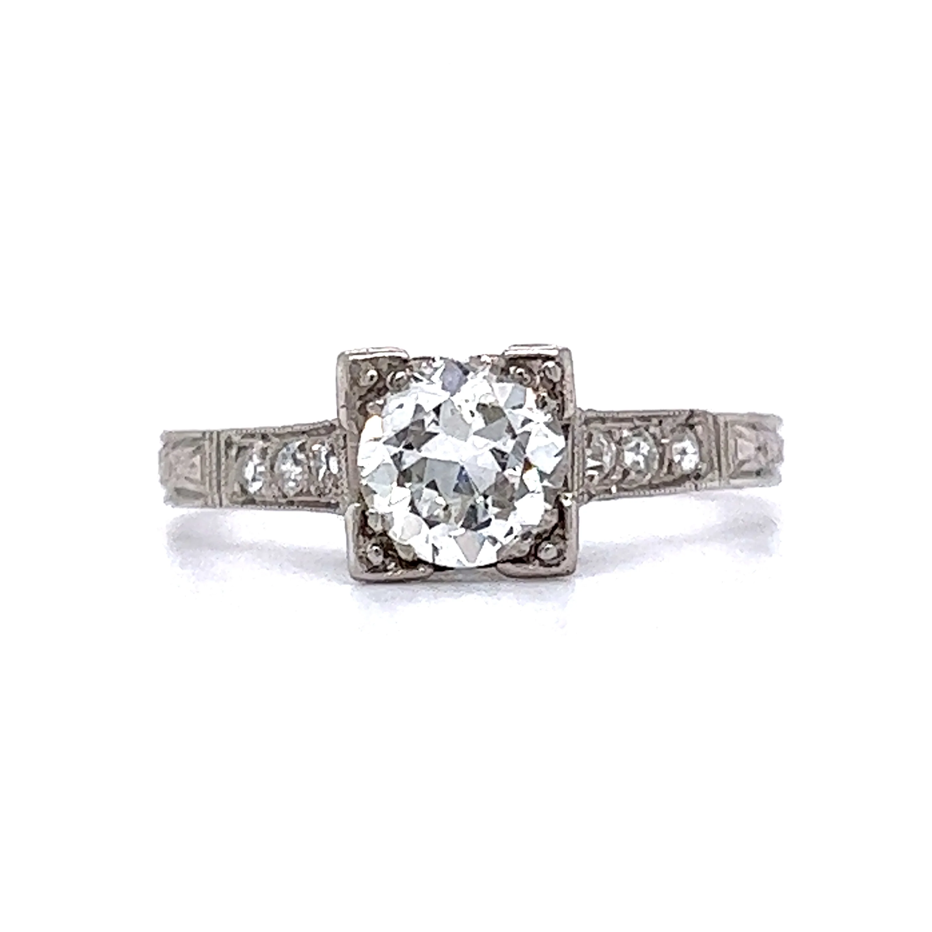 .70 Old European Cut Diamond Engagement Ring in Platinum