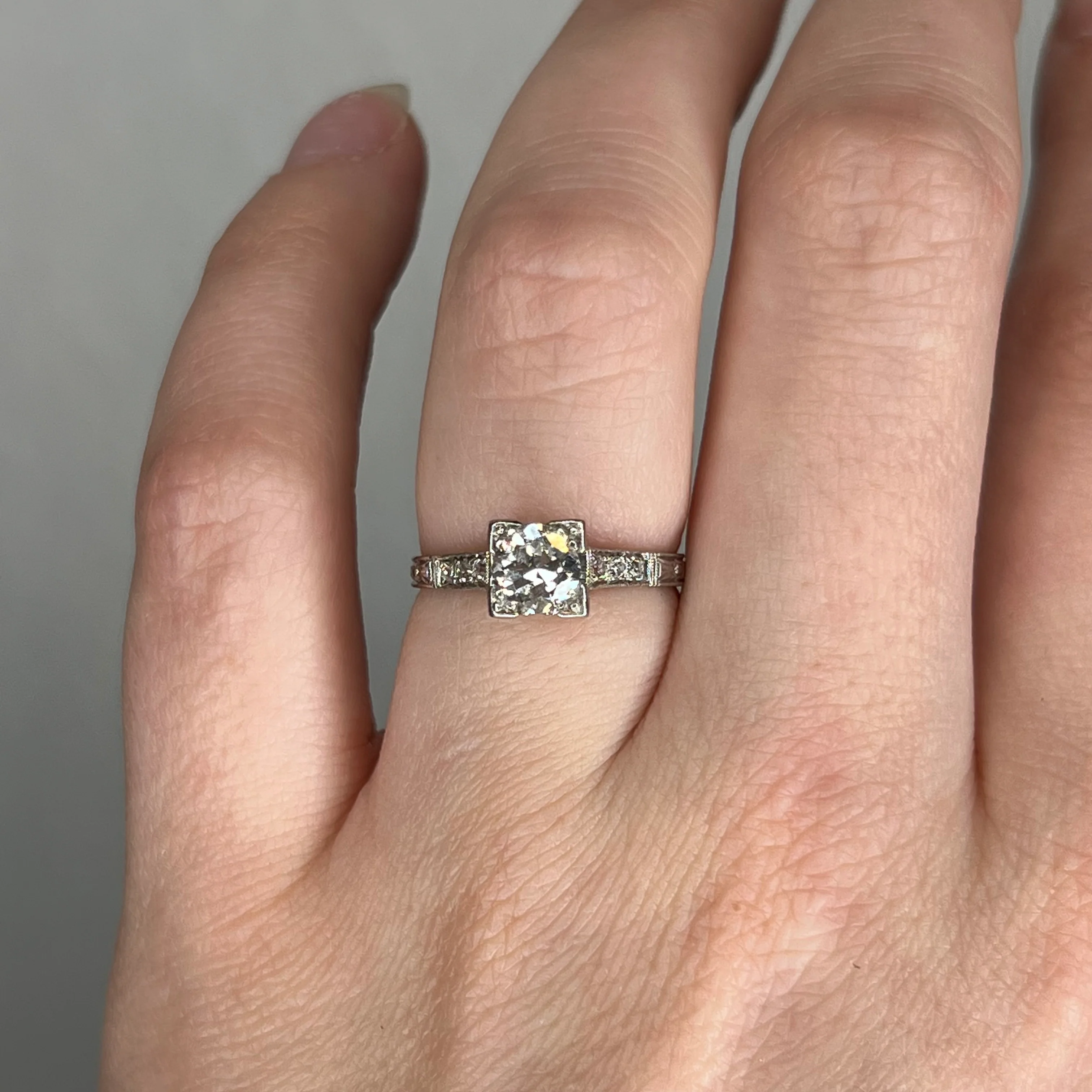 .70 Old European Cut Diamond Engagement Ring in Platinum - Image 6