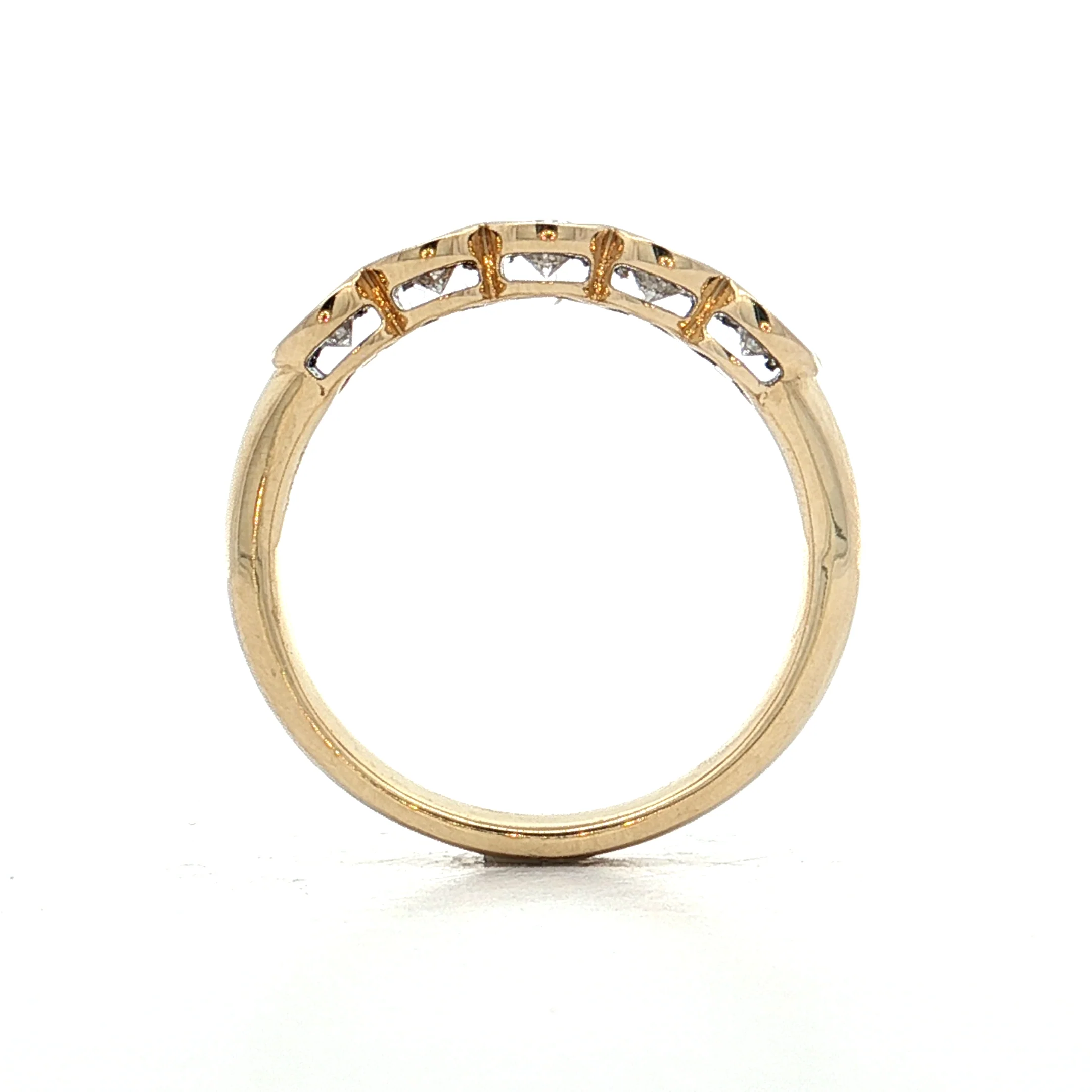 .70 Oval Diamond Wedding Band 14k Yellow Gold - Image 4