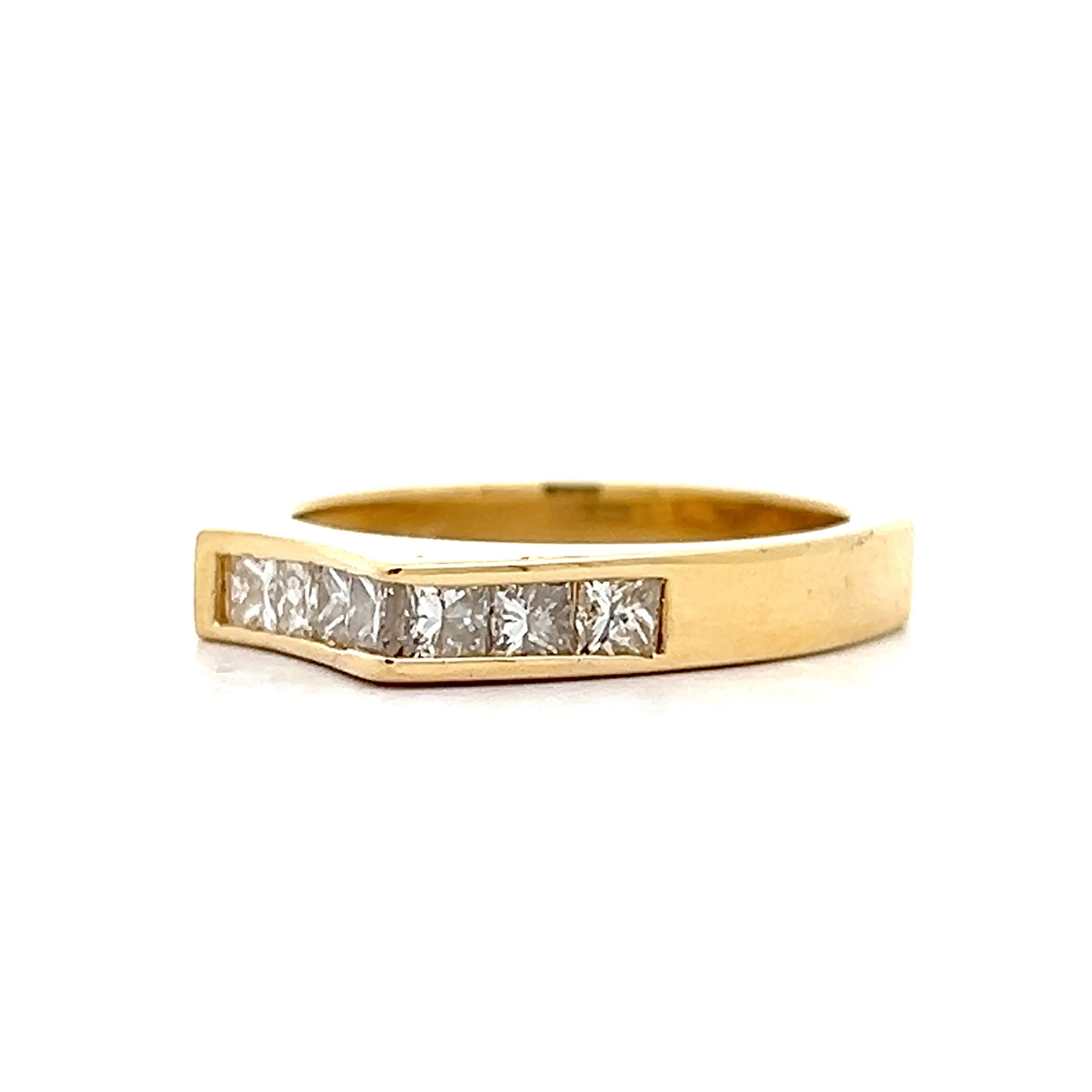 .70 Princess Cut Stacking Ring in 14k Yellow Gold - Image 2