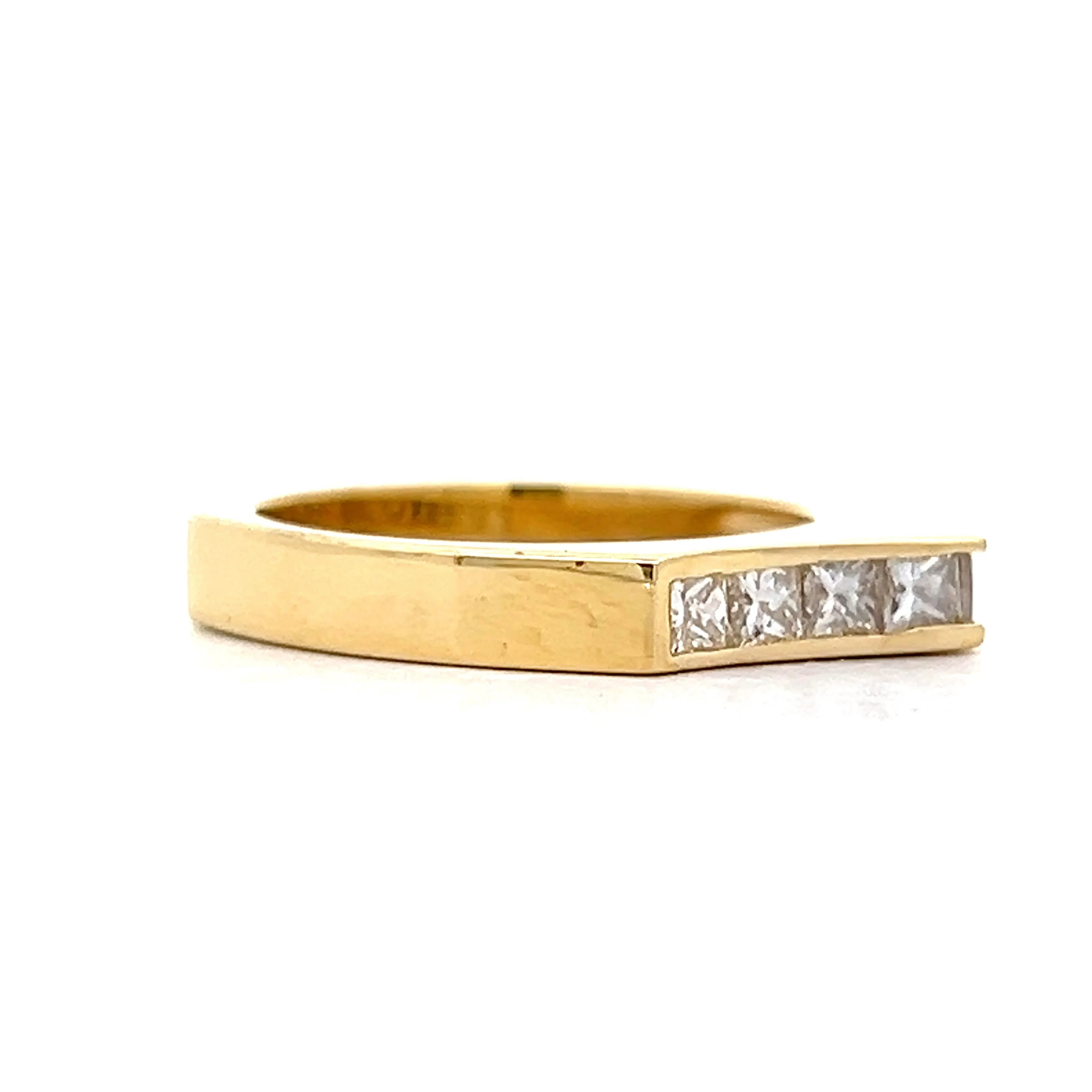 .70 Princess Cut Stacking Ring in 14k Yellow Gold - Image 3