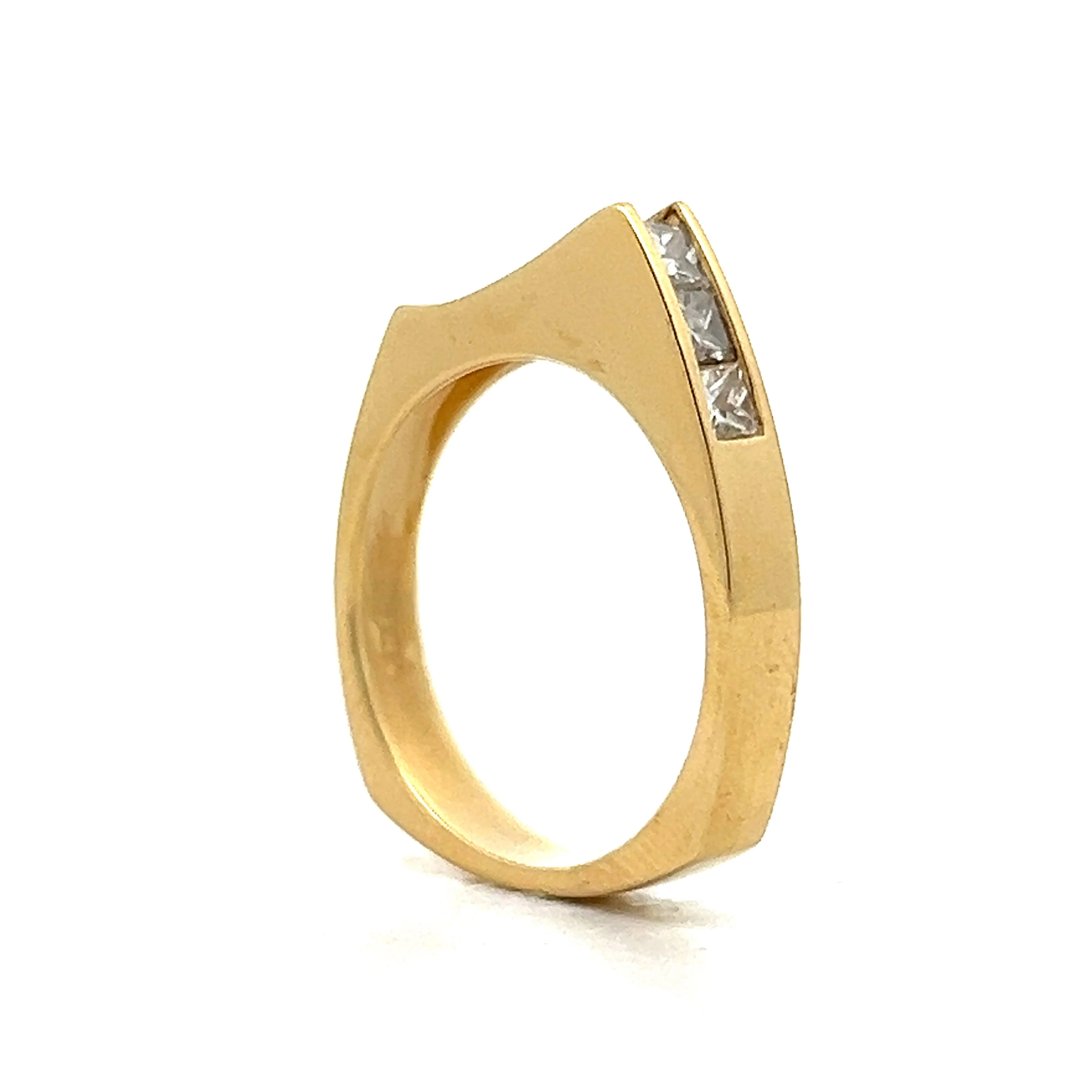 .70 Princess Cut Stacking Ring in 14k Yellow Gold - Image 5