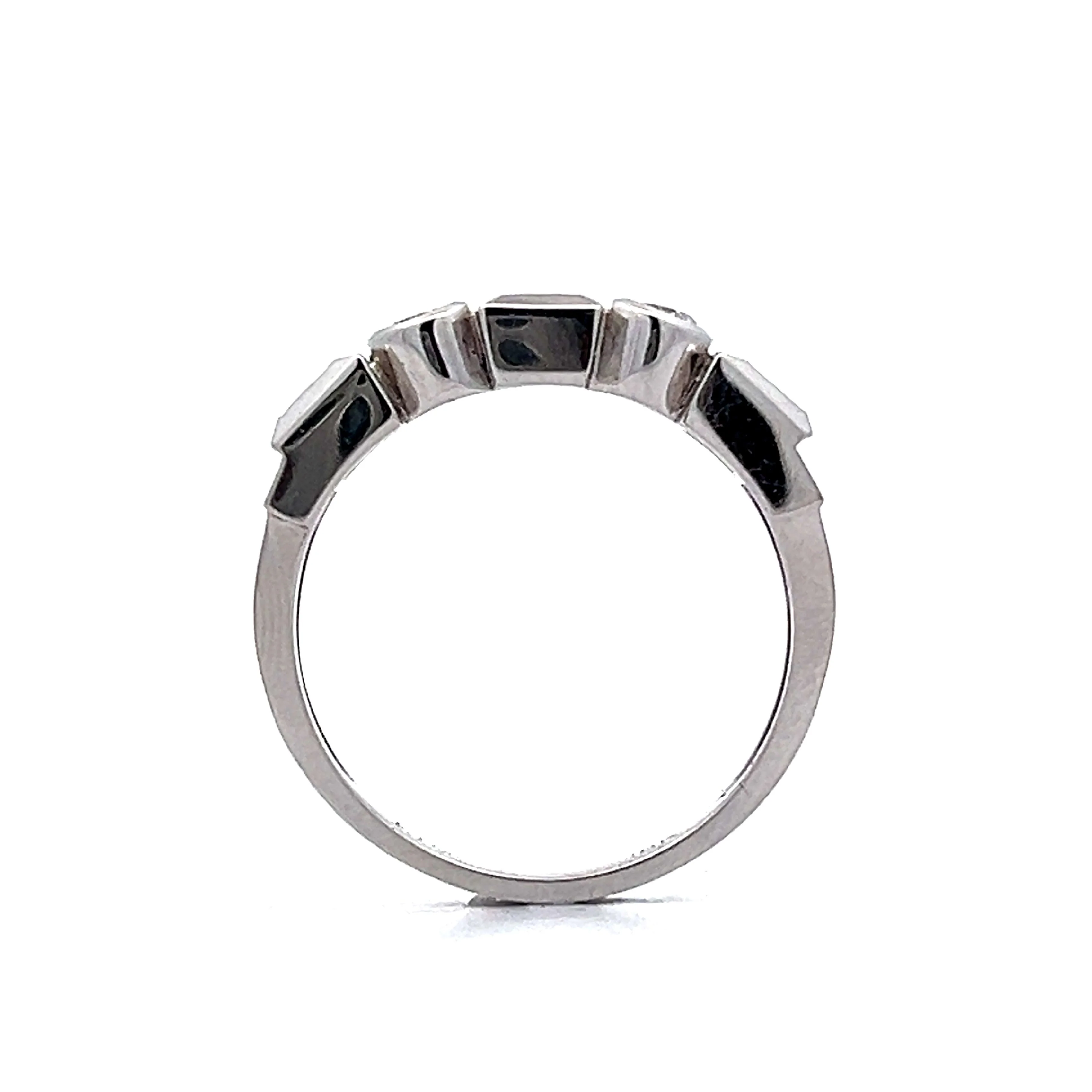 .70 Princess & Round Diamond Band in 18k White Gold - Image 4