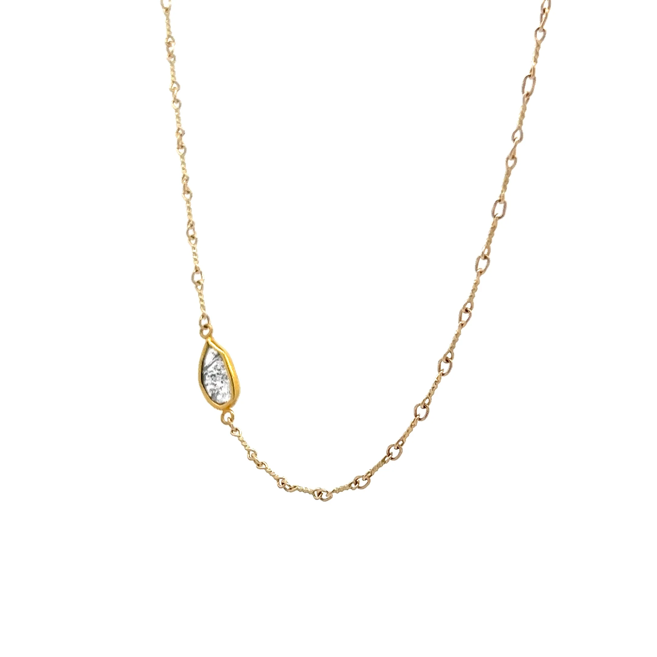 .70 Salt & Pepper Diamond Slice Necklace 18k Yellow Gold - Image 2