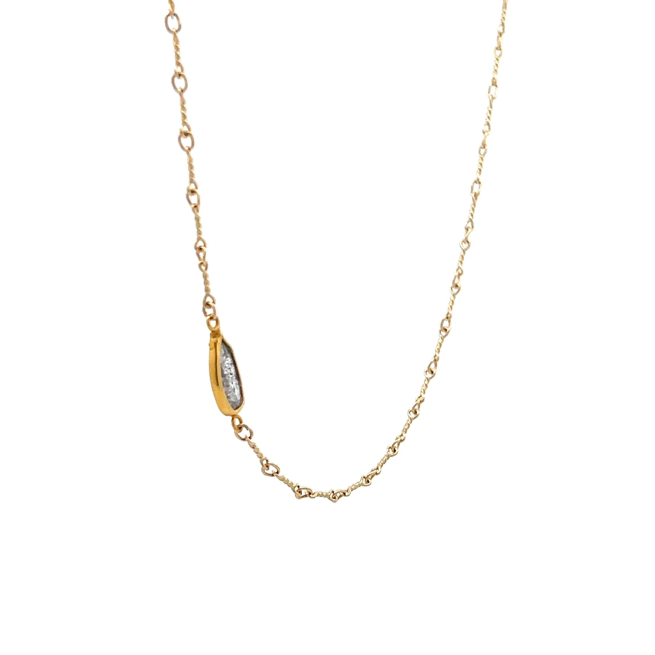 .70 Salt & Pepper Diamond Slice Necklace 18k Yellow Gold - Image 3