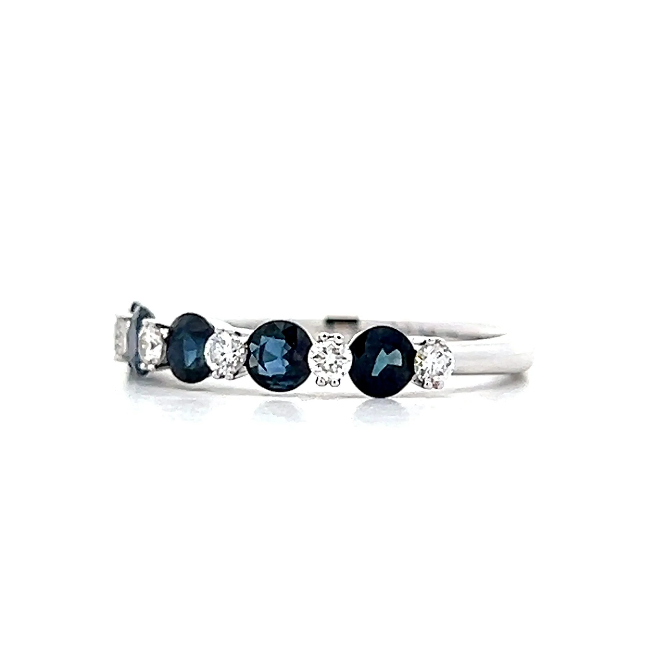 .70 Sapphire & Diamond Wedding Band in 14k - Image 2