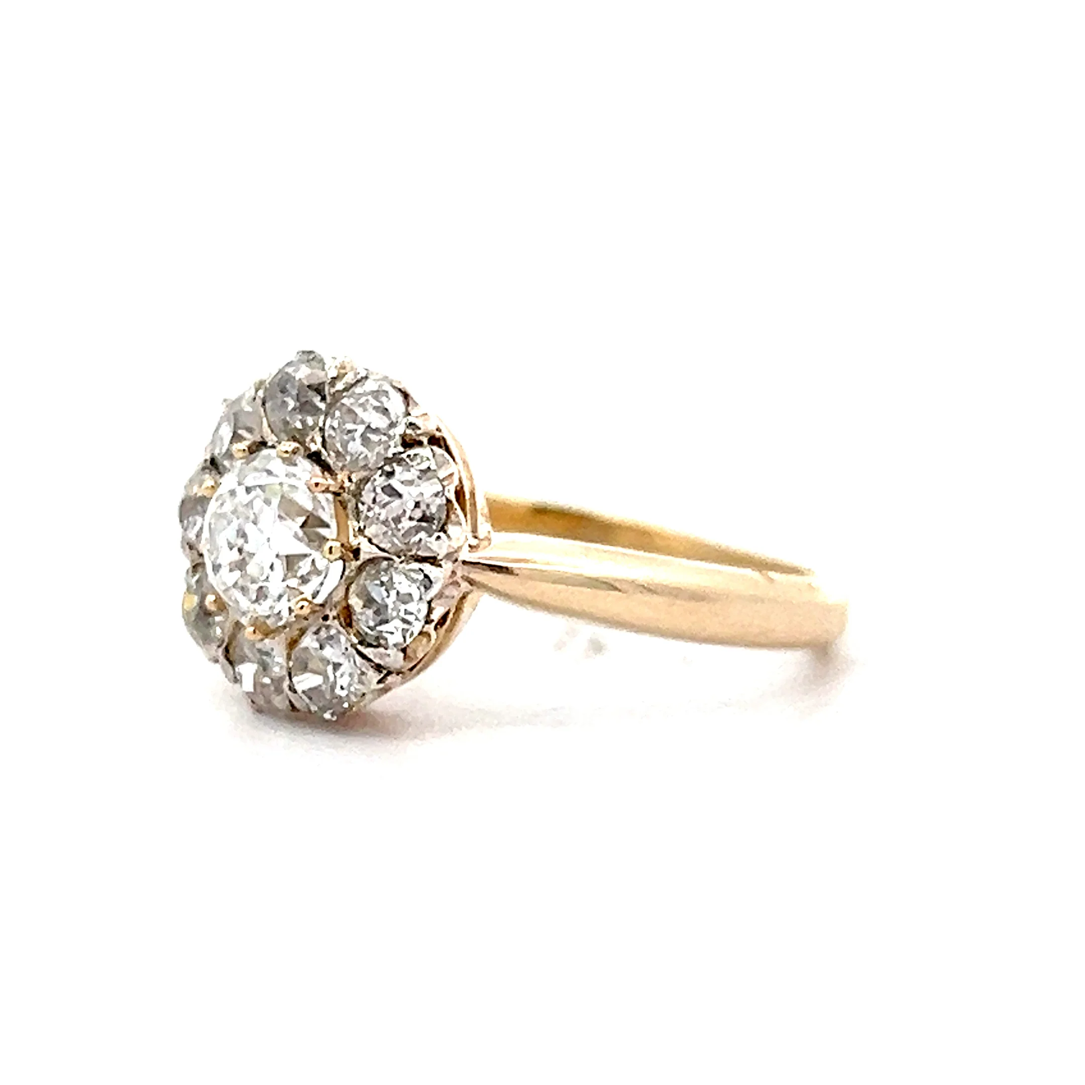 .70 Victorian Cluster Diamond Engagement Ring in 12k - Image 2