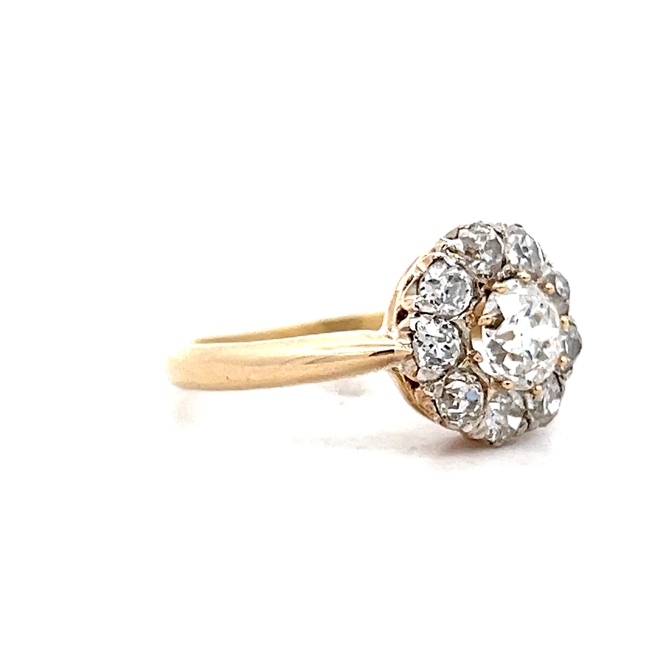 .70 Victorian Cluster Diamond Engagement Ring in 12k - Image 3