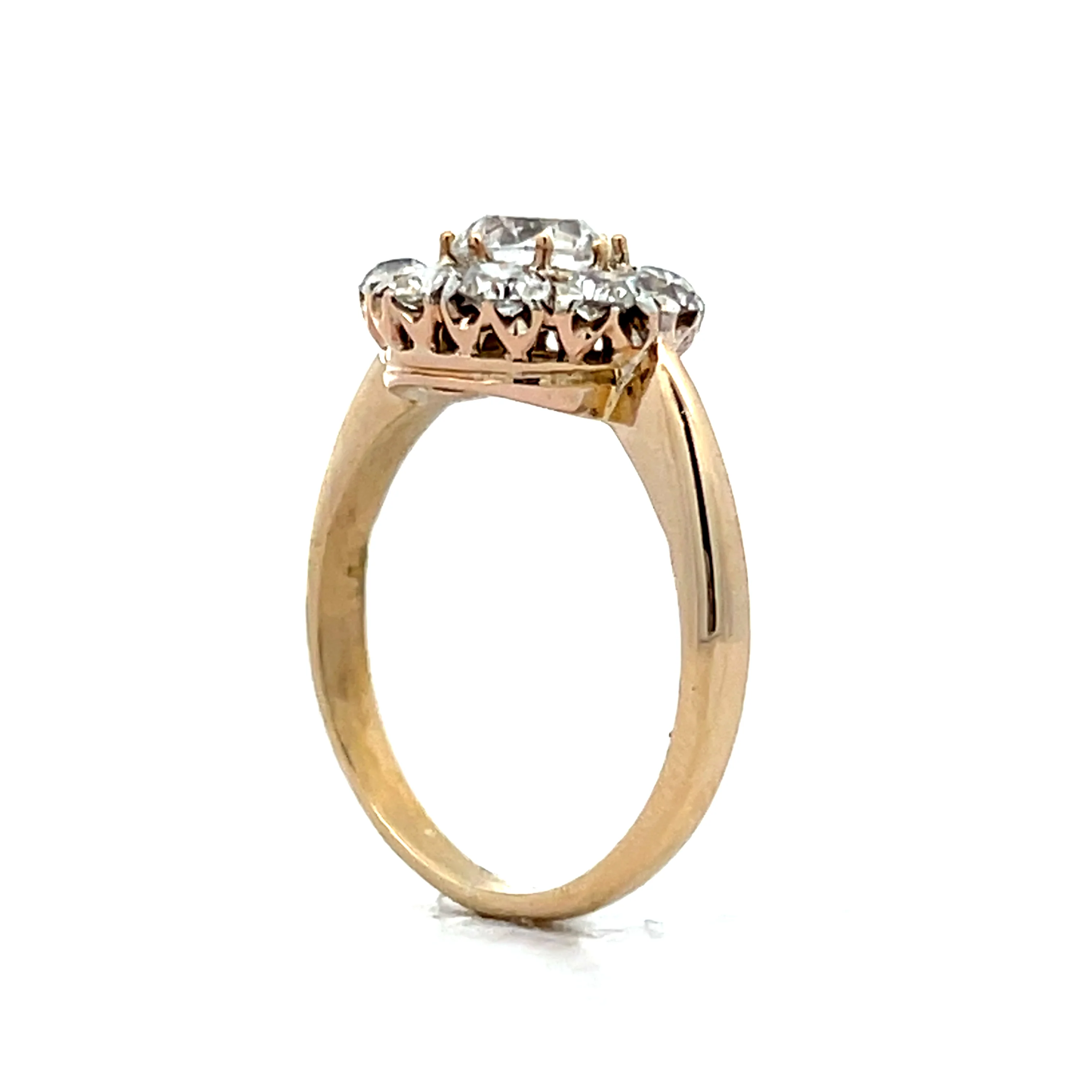 .70 Victorian Cluster Diamond Engagement Ring in 12k - Image 5