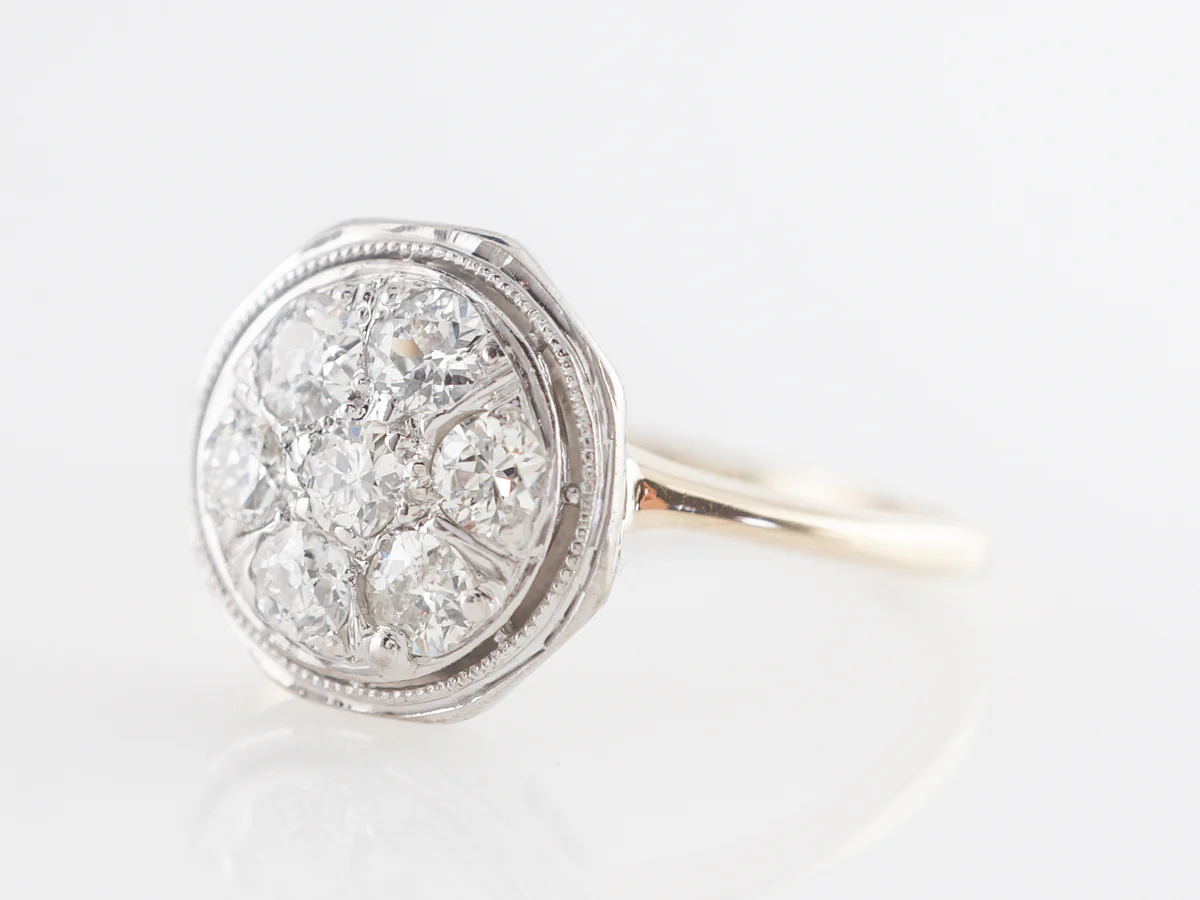 .70 Vintage Old European Diamond Cluster Ring in 14K - Image 2