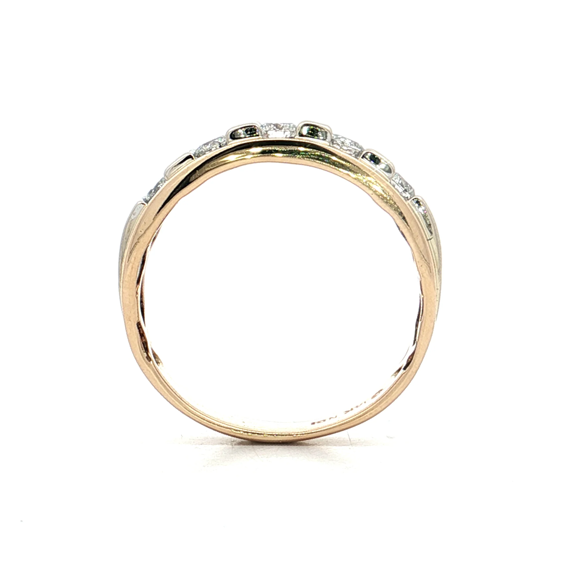 .71 Mens 5 Stone Diamond Wedding Band 14k - Image 4