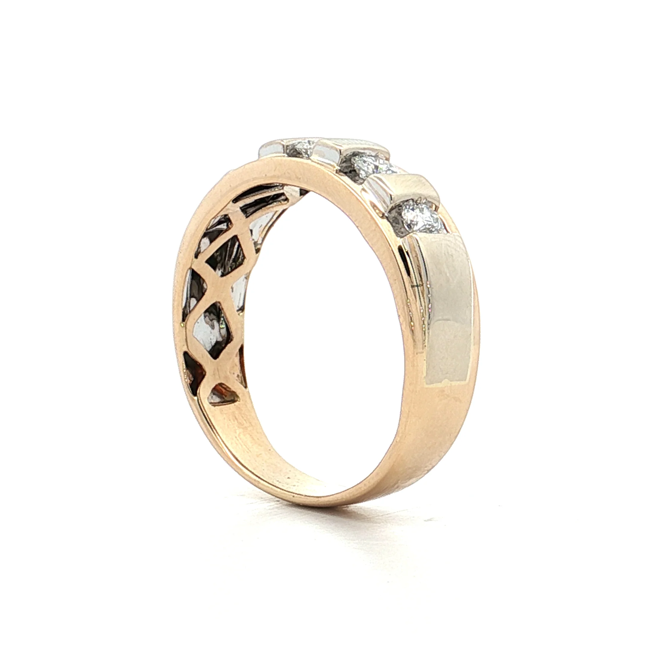.71 Mens 5 Stone Diamond Wedding Band 14k - Image 5