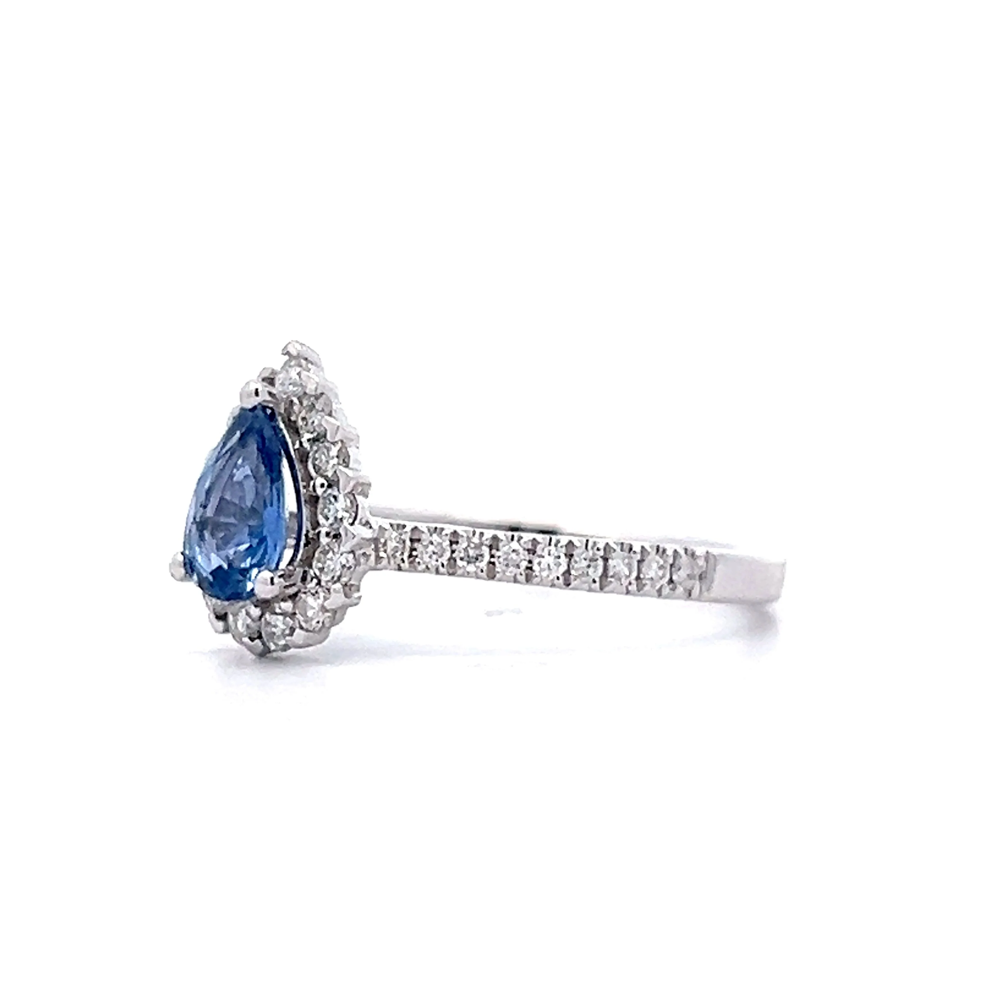 .71 Pear Sapphire Halo Engagement Ring in 14k - Image 2