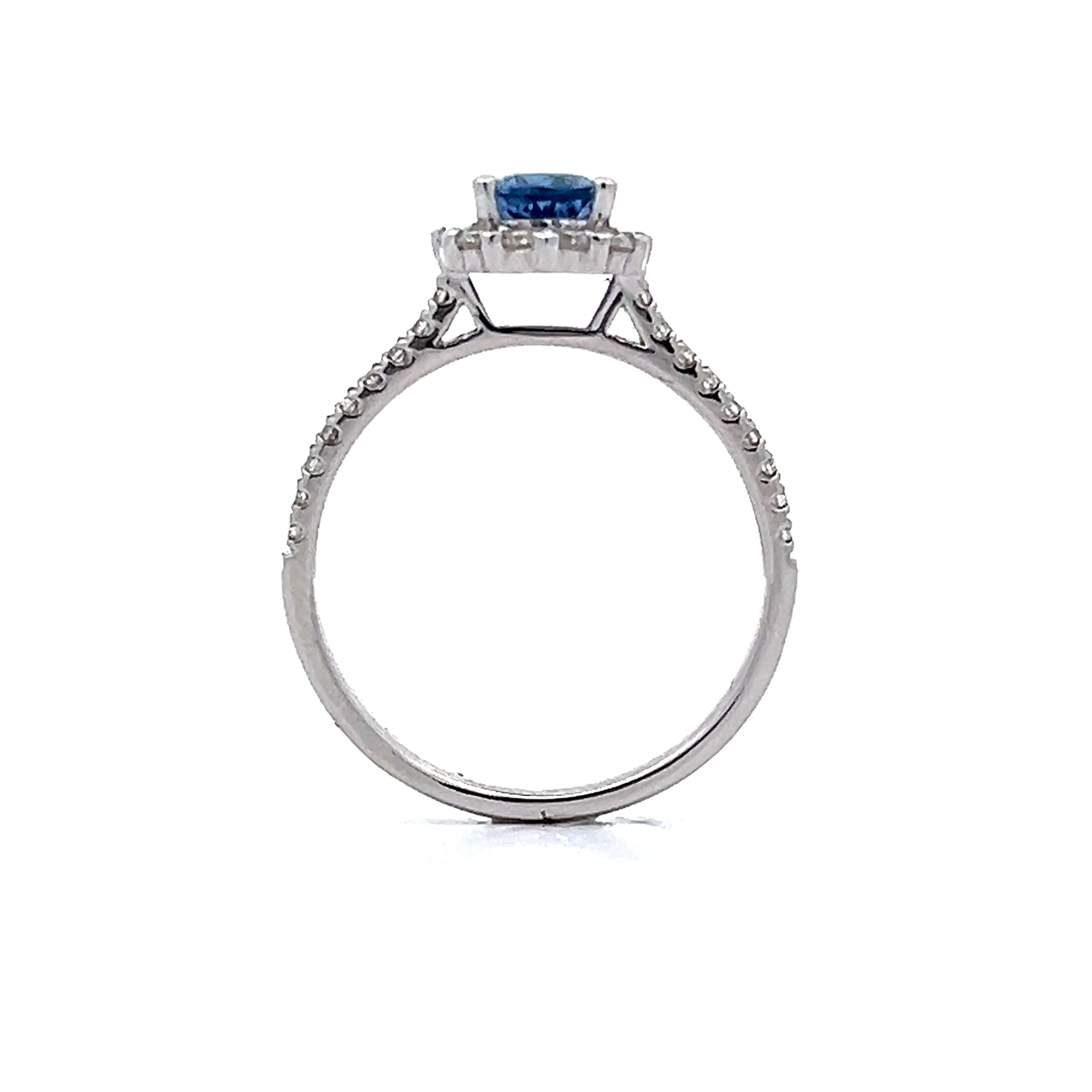 .71 Pear Sapphire Halo Engagement Ring in 14k - Image 4