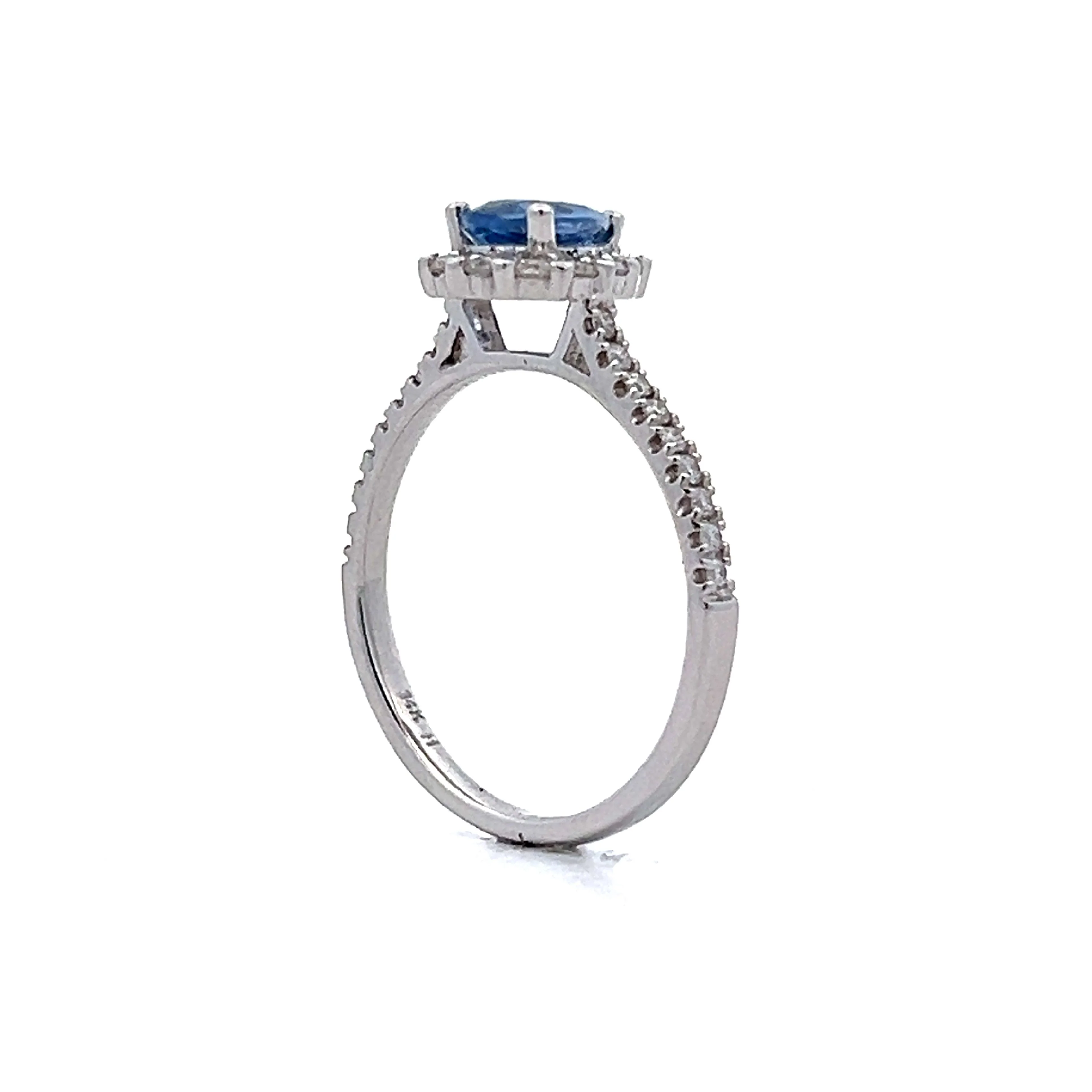 .71 Pear Sapphire Halo Engagement Ring in 14k - Image 5