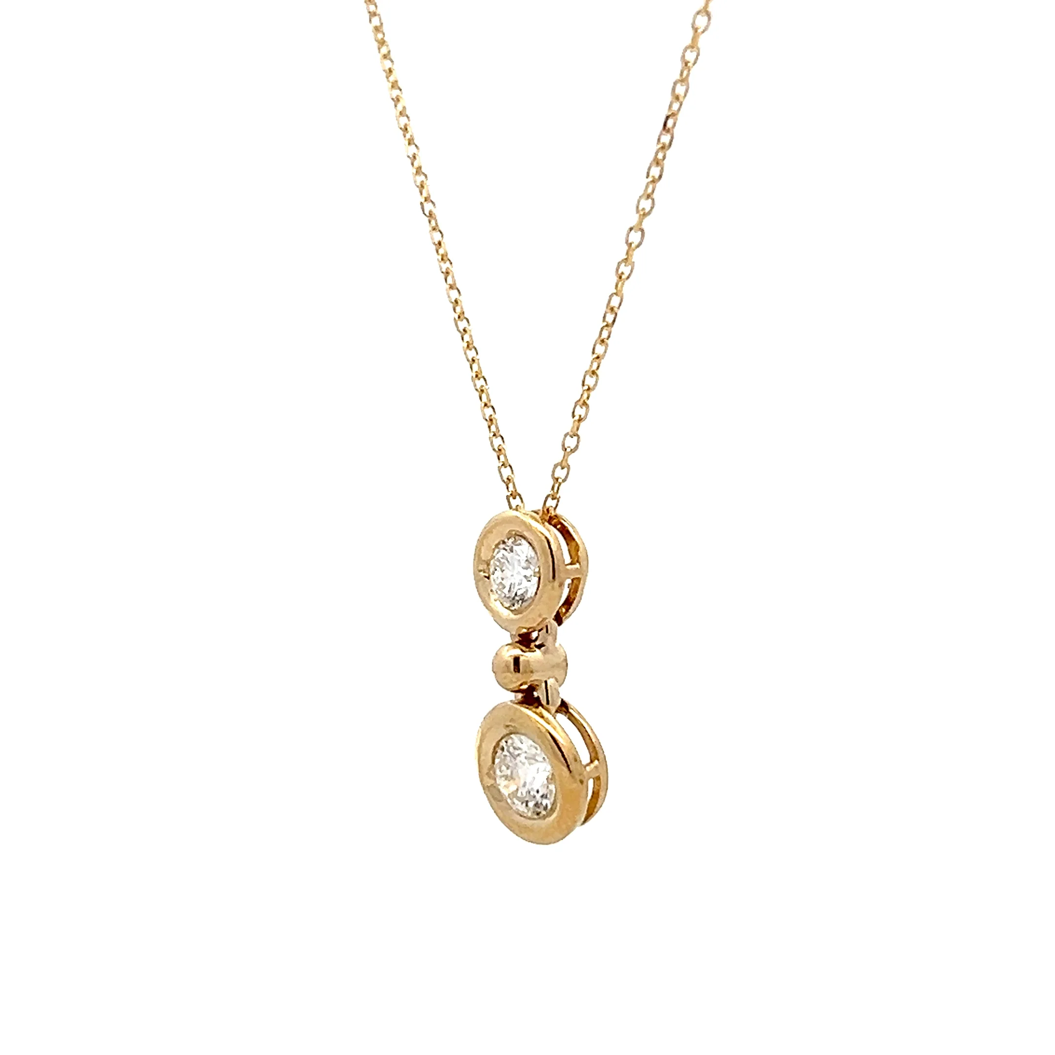 .72 Bezel Set Diamond Pendant Necklace in 14k - Image 2