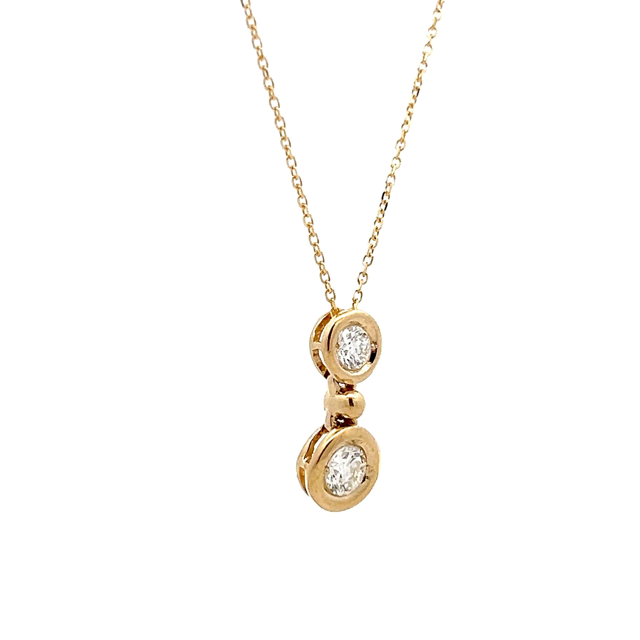 .72 Bezel Set Diamond Pendant Necklace in 14k - Image 3