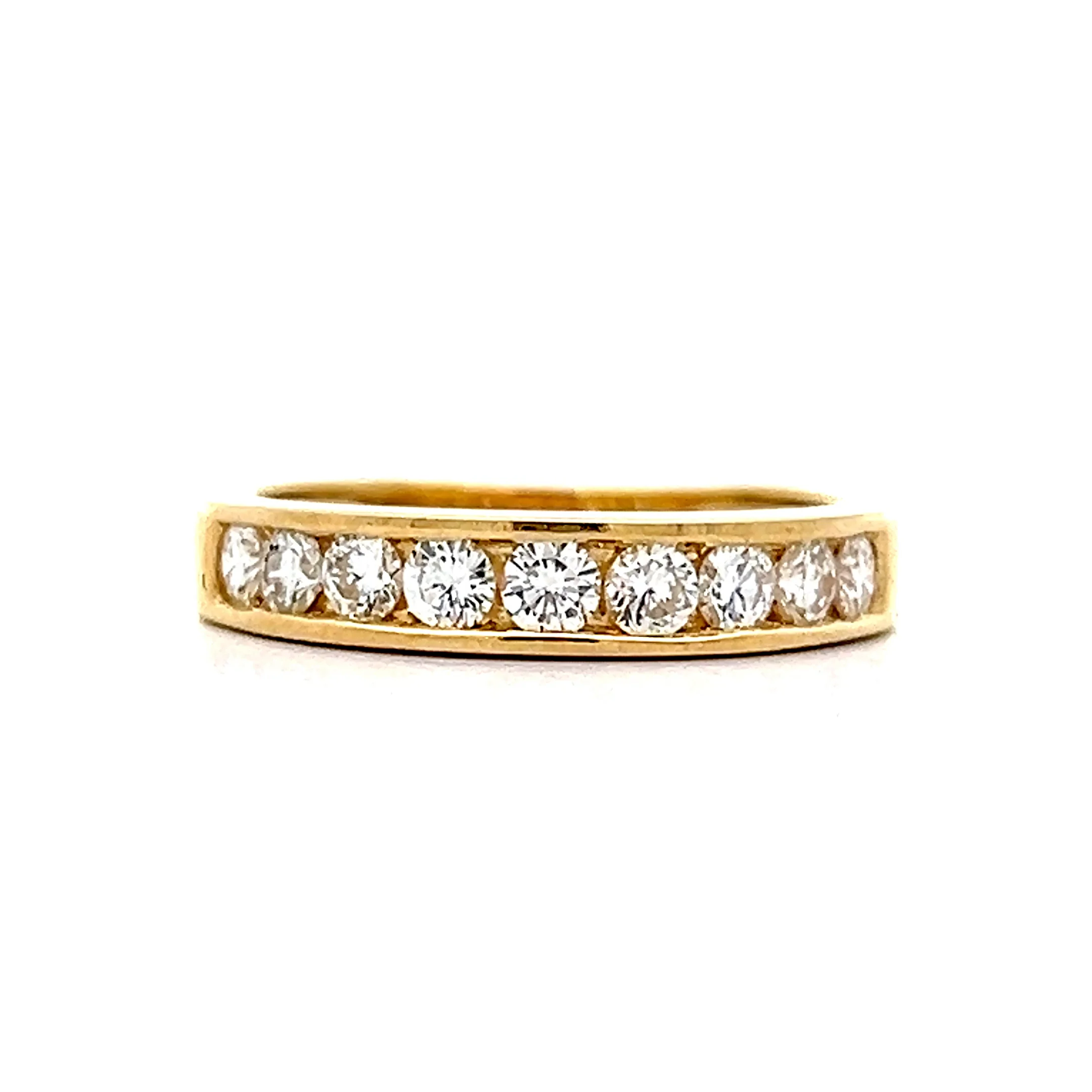 .72 Channel Set Diamond Wedding Band in 18k Yellow Gold