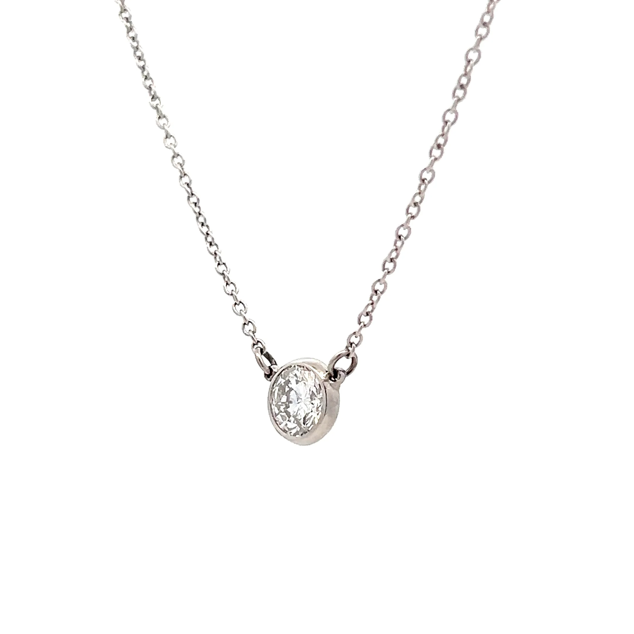 .72 Diamond Solitaire Necklace in Platinum - Image 2
