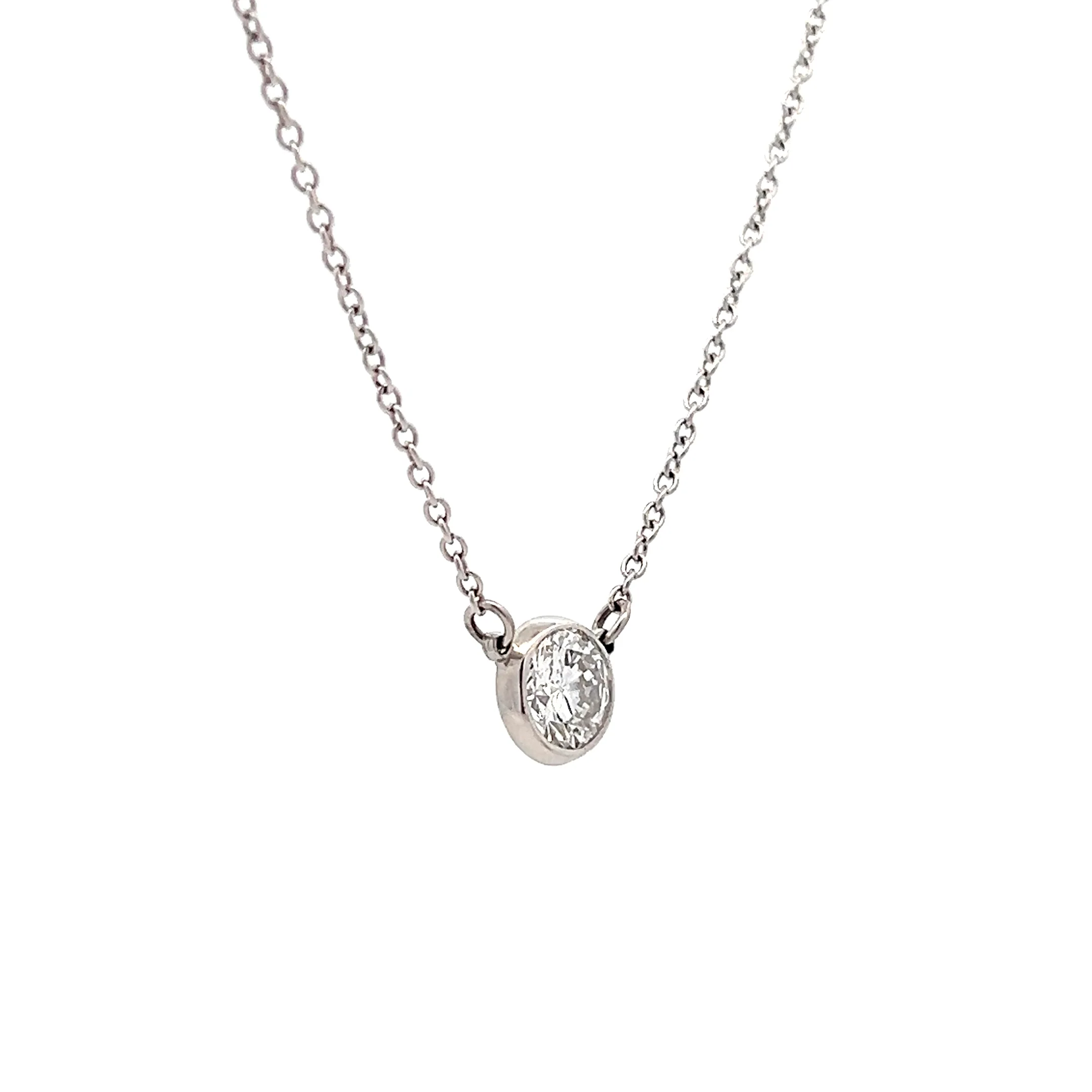 .72 Diamond Solitaire Necklace in Platinum - Image 3