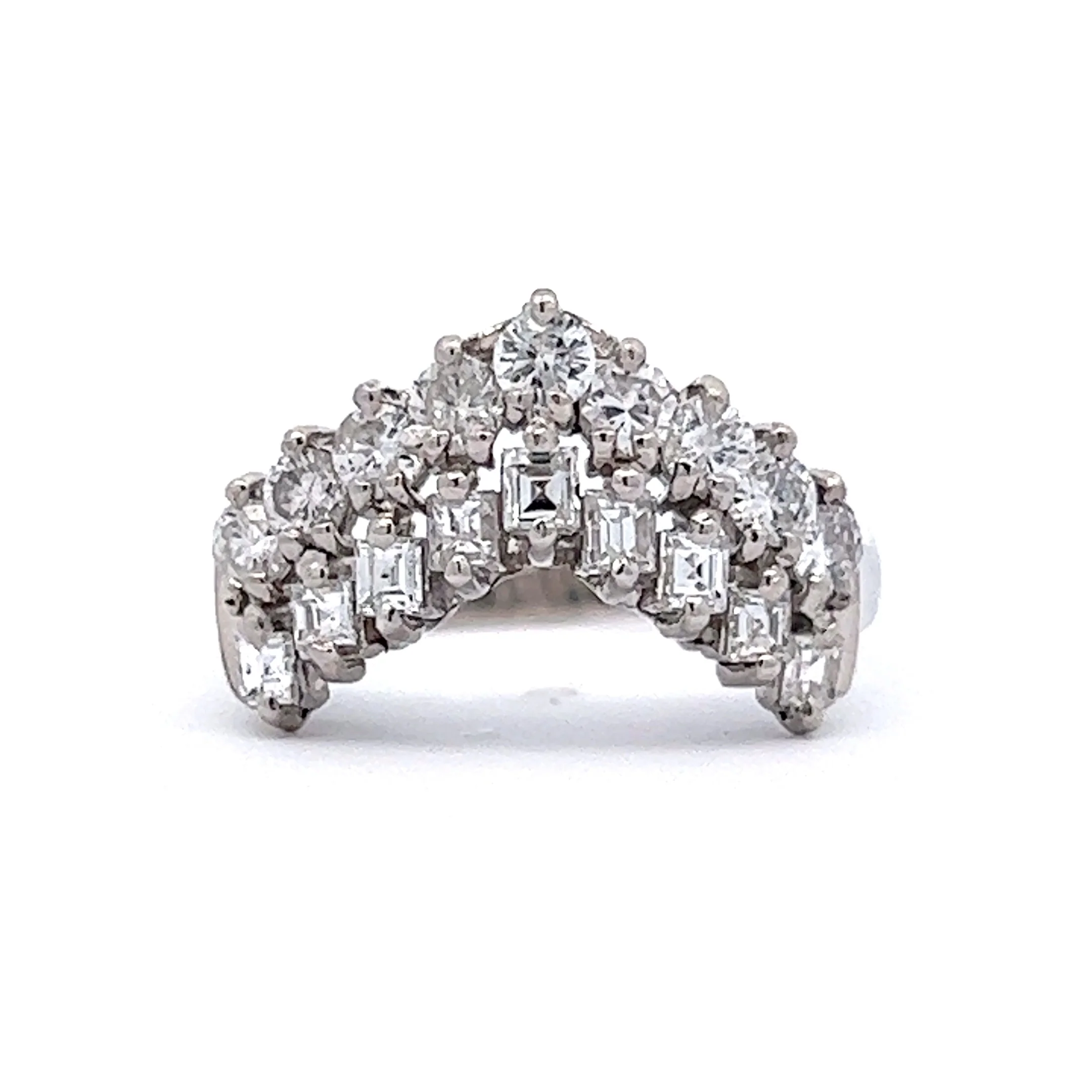 .72 Round Brilliant Diamond Wedding Band in Platinum